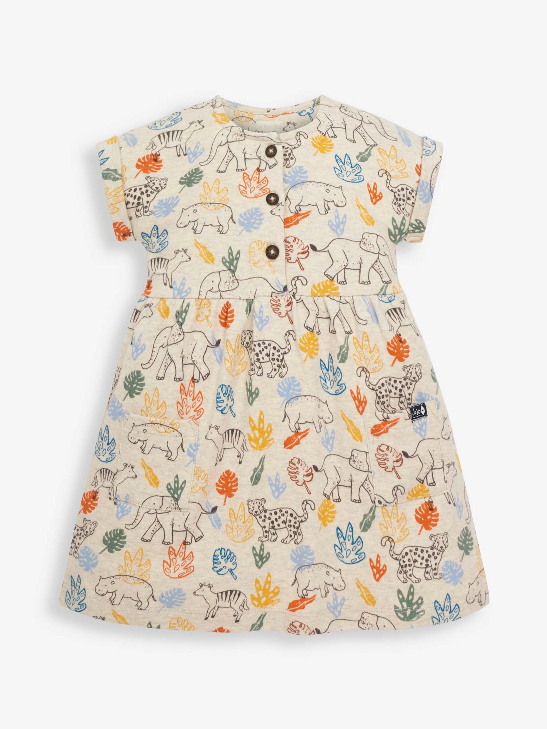 Natural Girls' Natural Rainforest Print Pet in Pocket Dress - Image 1 of 4