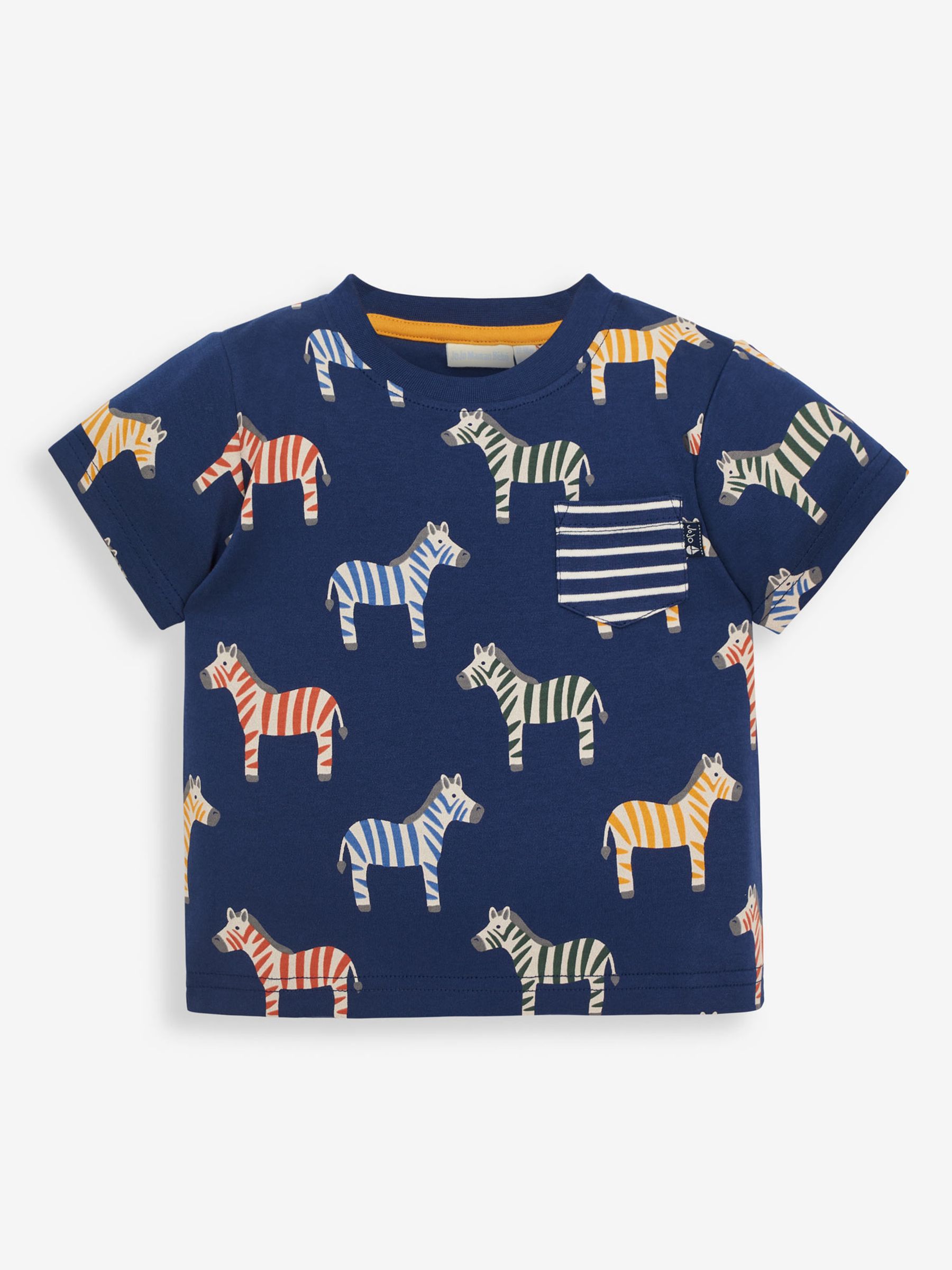 Navy Kids' Navy Multicolour Zebra Print T-Shirt - Image 1 of 2