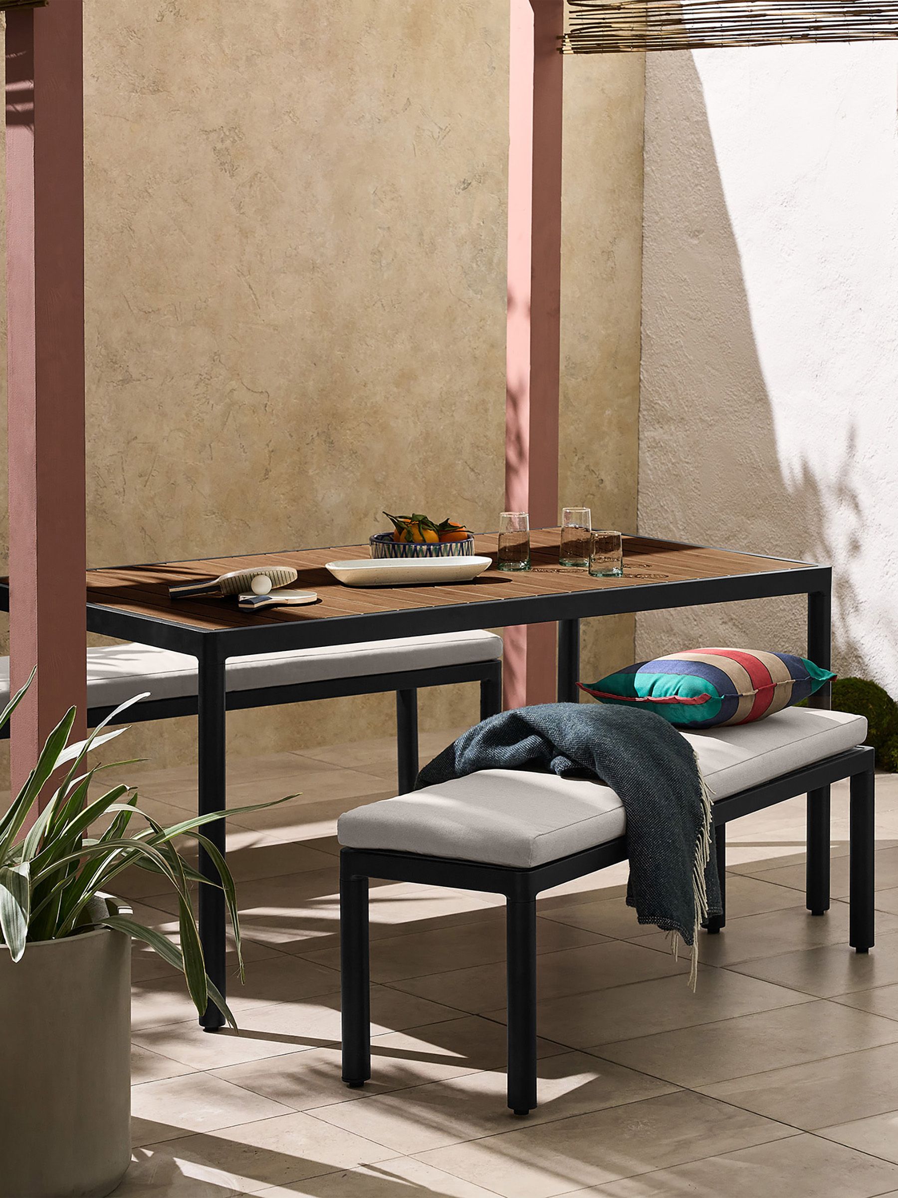 Sassari Garden Dining Bench Set in Grey - Image 7 of 9