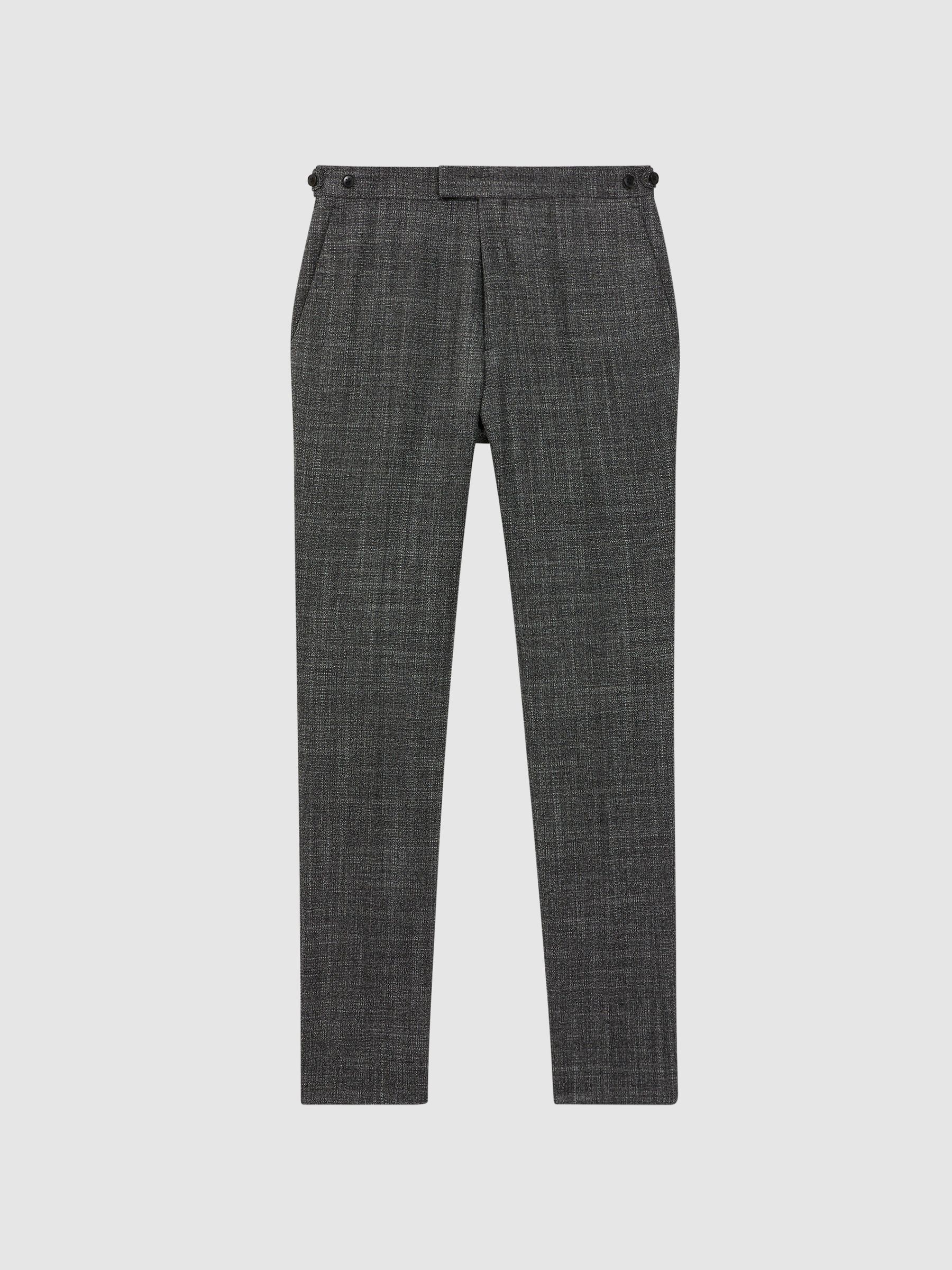 Slim Fit Wool Trousers in Charcoal - Image 2 of 4