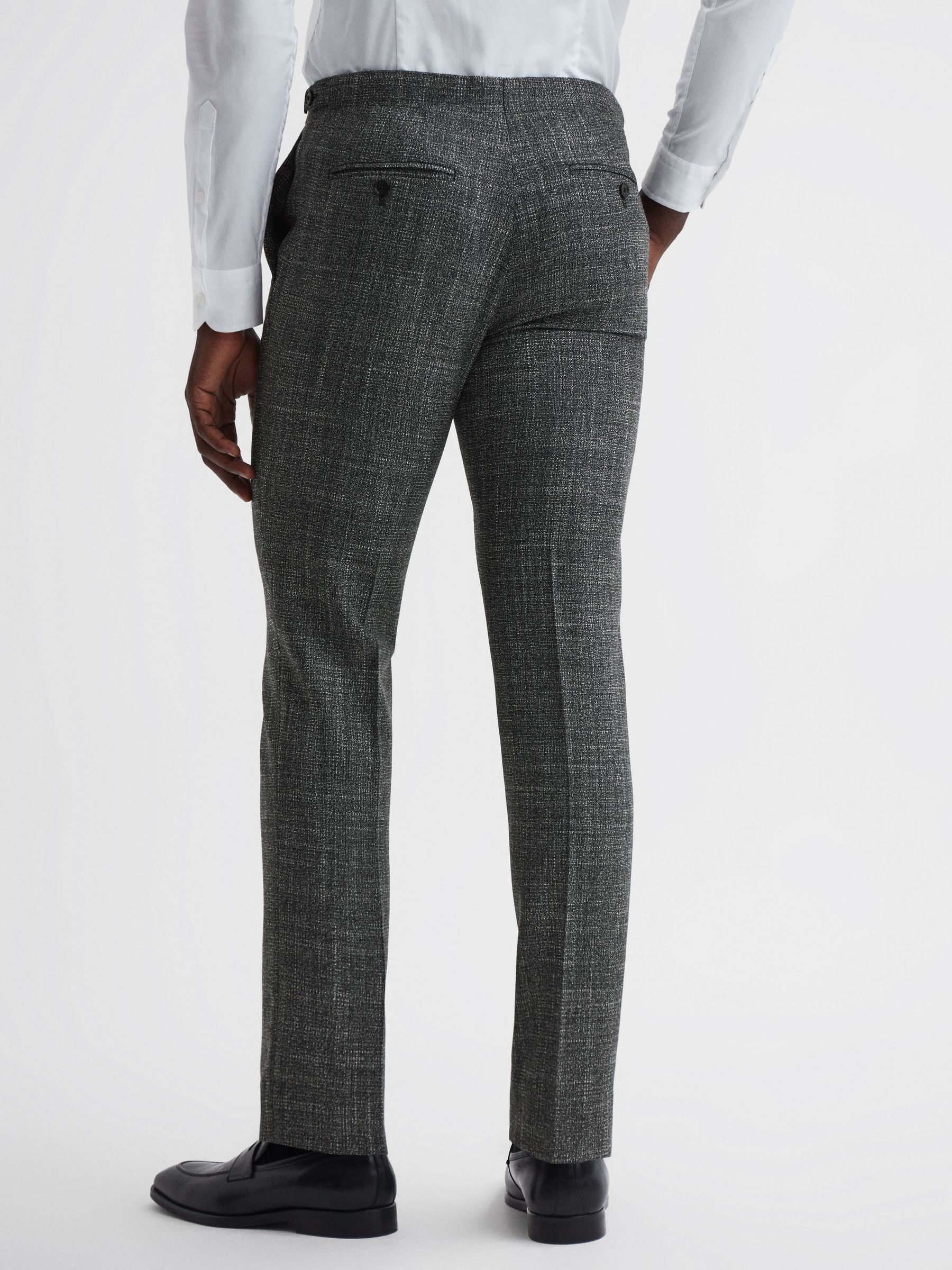 Slim Fit Wool Trousers in Charcoal - Image 4 of 4