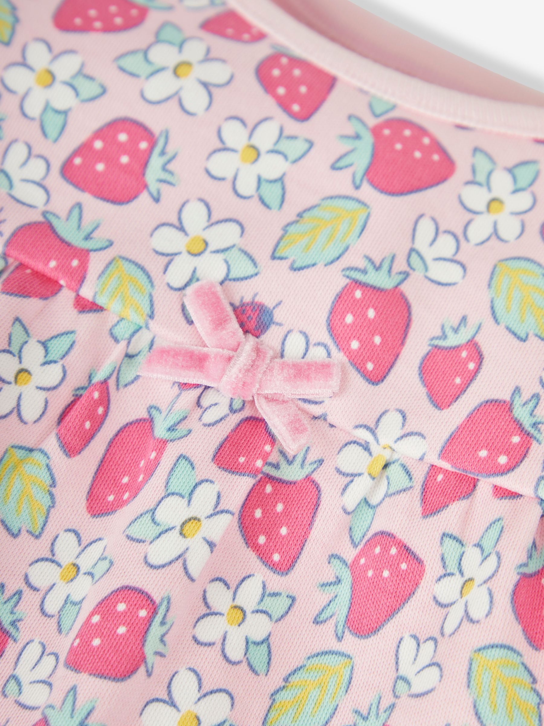 Pink Girls' 2-Pack Strawberry Jersey Pyjamas - Image 9 of 12