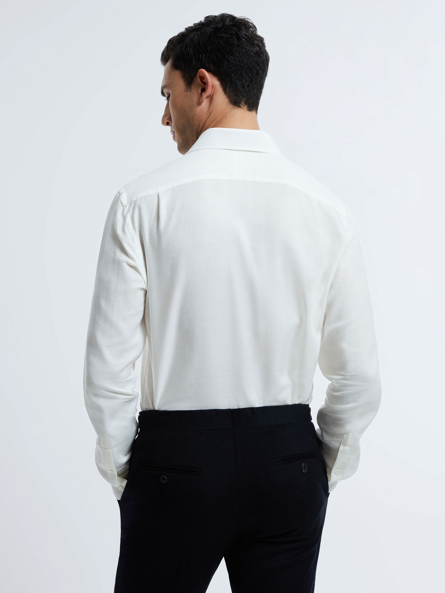 Atelier Italian Cotton Cashmere Shirt in White - Image 4 of 6