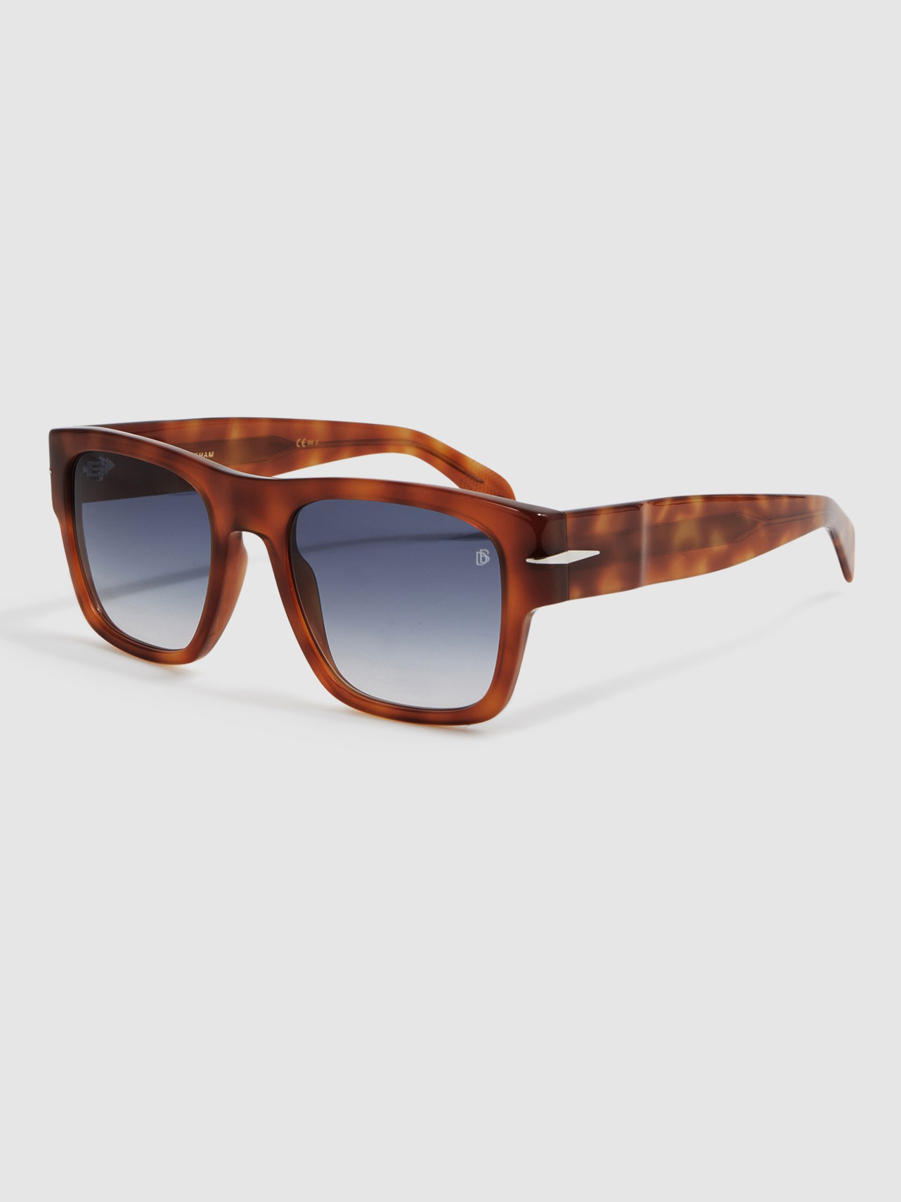 Eyewear by David Beckham Square Tortoiseshell Sunglasses in Tortoise - Image 4 of 5