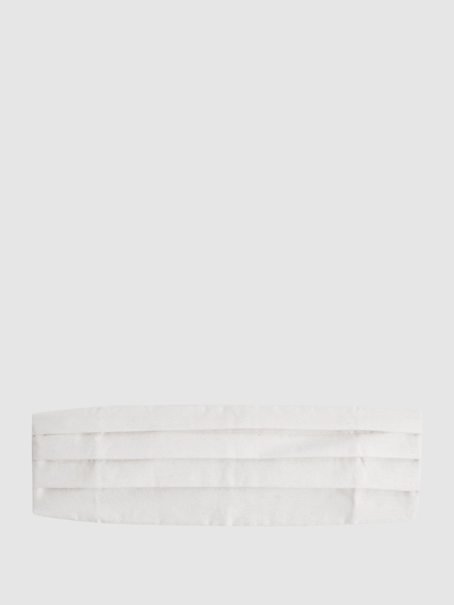 Silk Blend Pleated Cummerbund in Ecru - Image 1 of 4