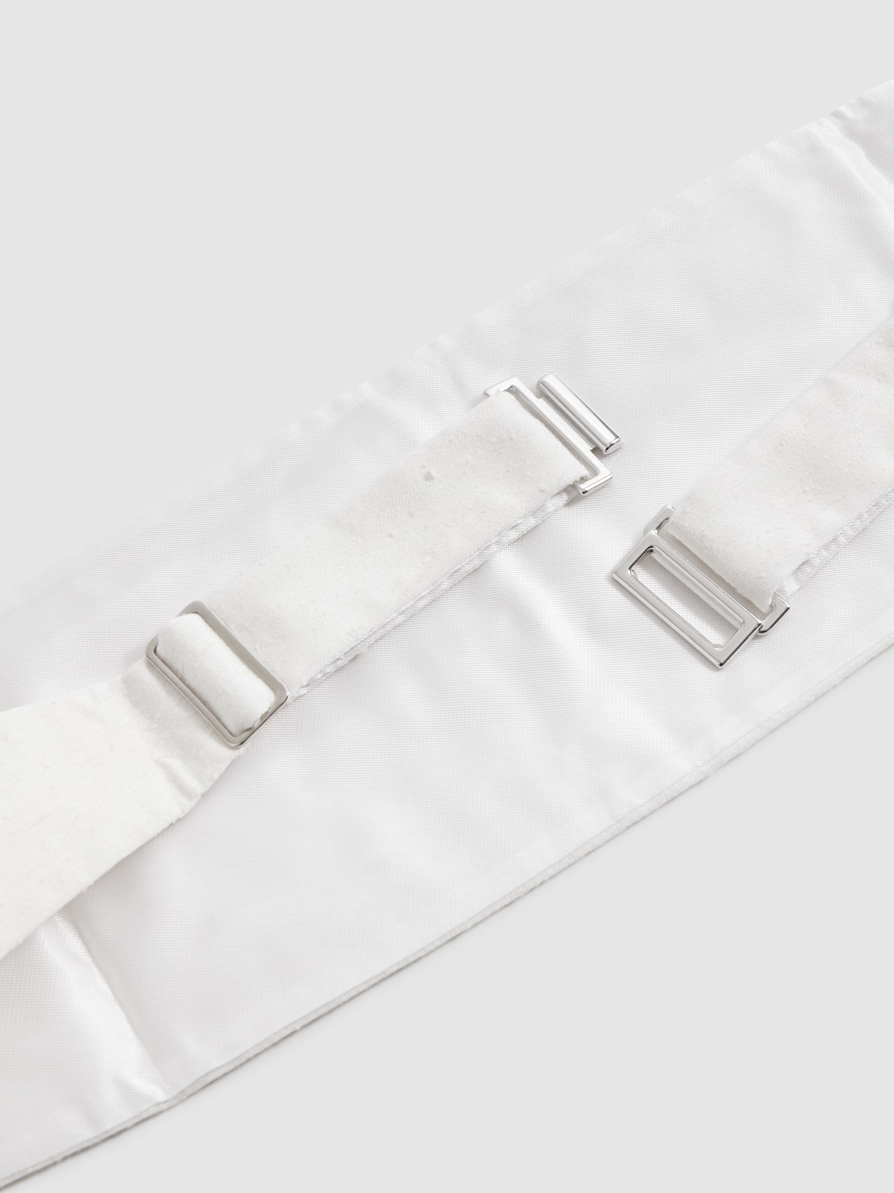 Silk Blend Pleated Cummerbund in Ecru - Image 3 of 4