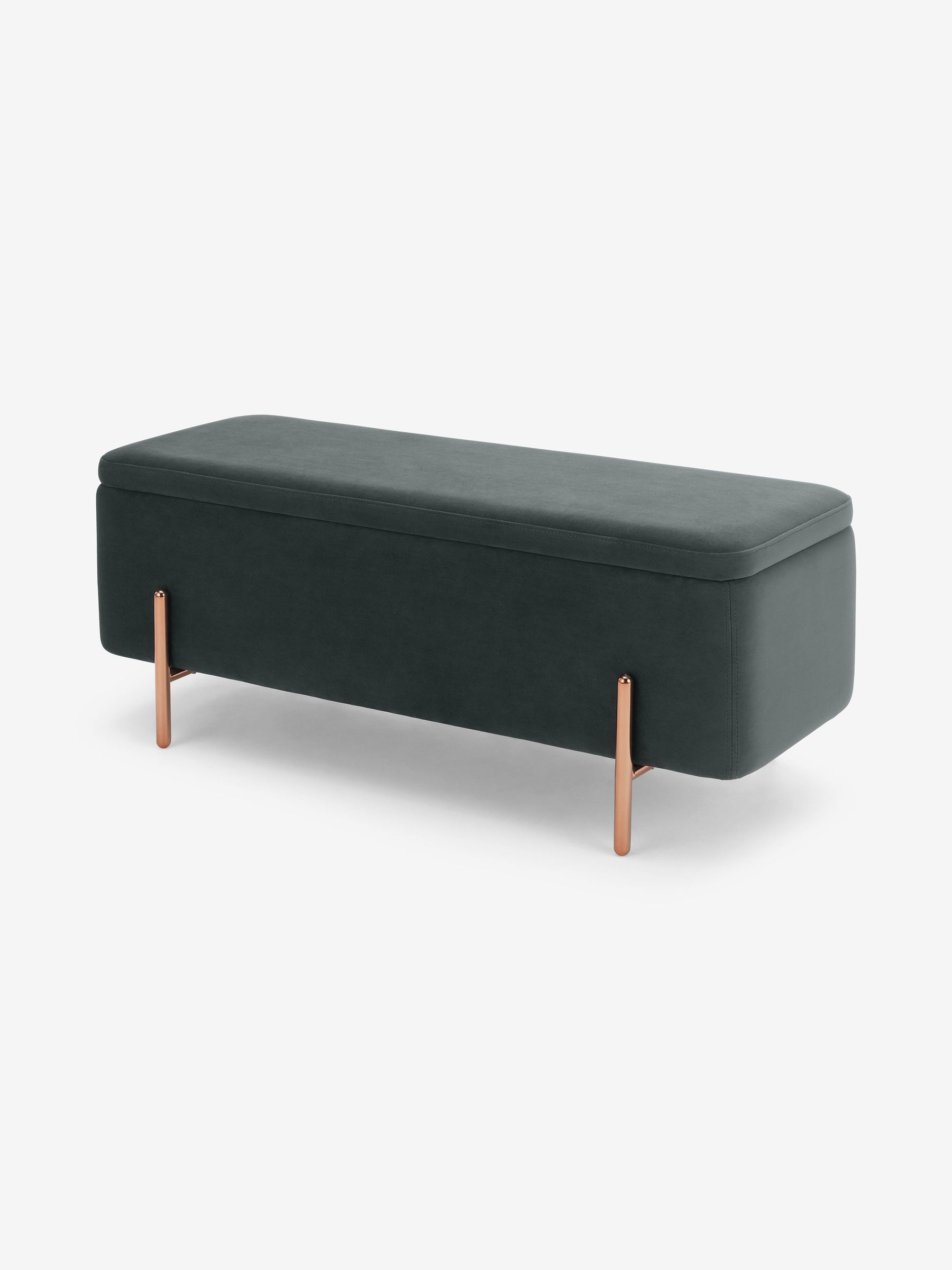 Asare Storage Ottoman Bench in Grey - Image 3 of 4