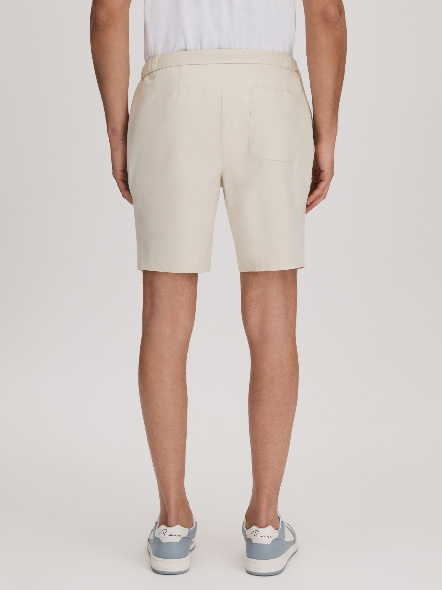 Slim Fit Drawstring Chino Shorts in Stone - Image 4 of 6
