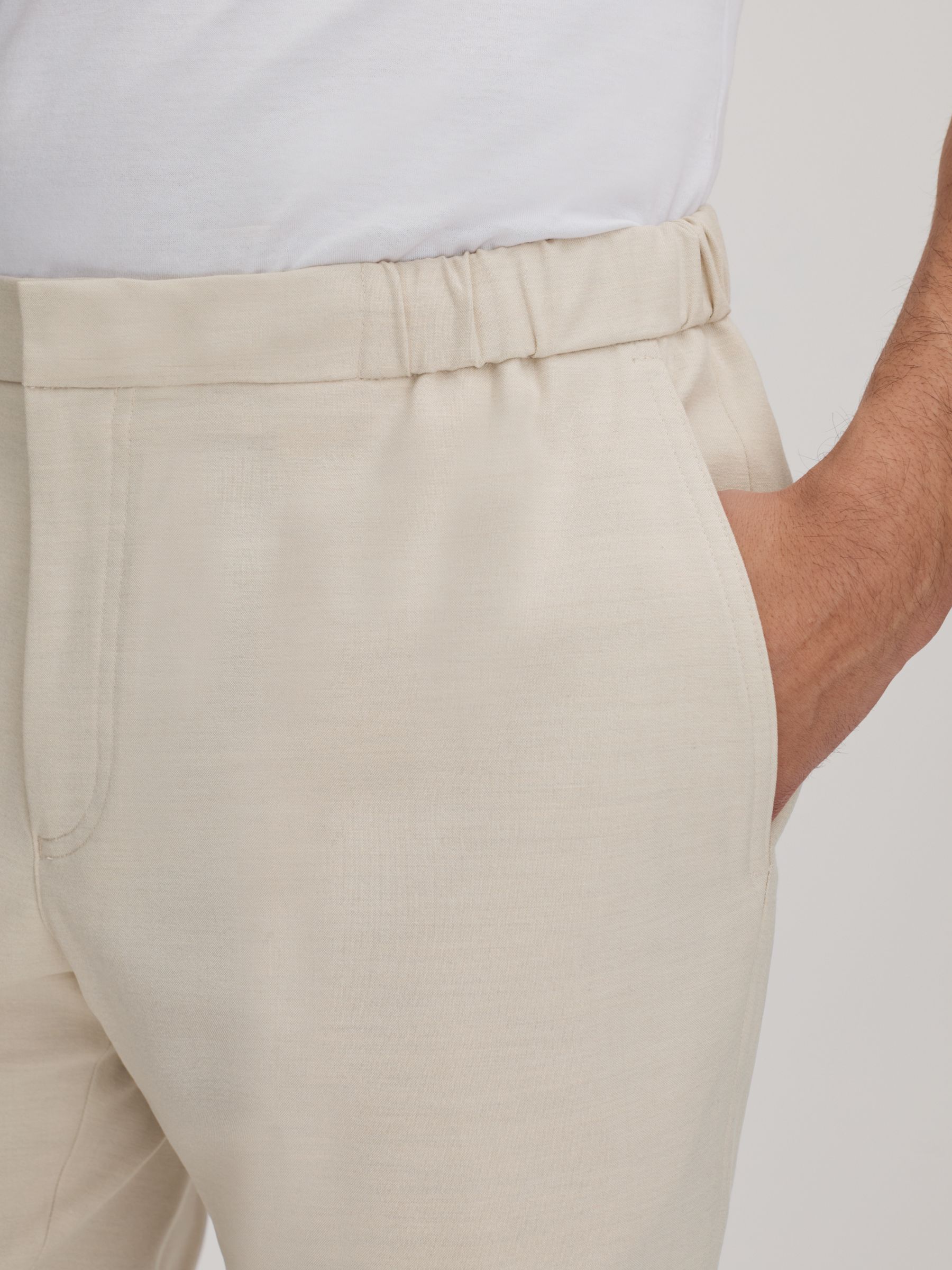 Slim Fit Drawstring Chino Shorts in Stone - Image 5 of 6