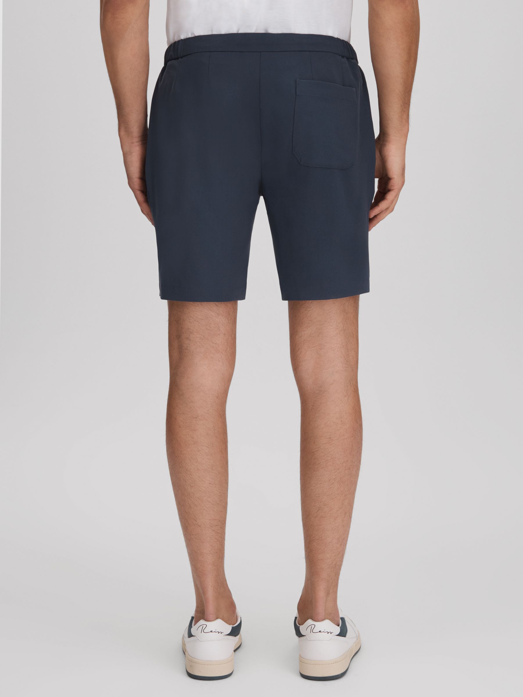 Slim Fit Drawstring Chino Shorts in Airforce Blue - Image 4 of 6