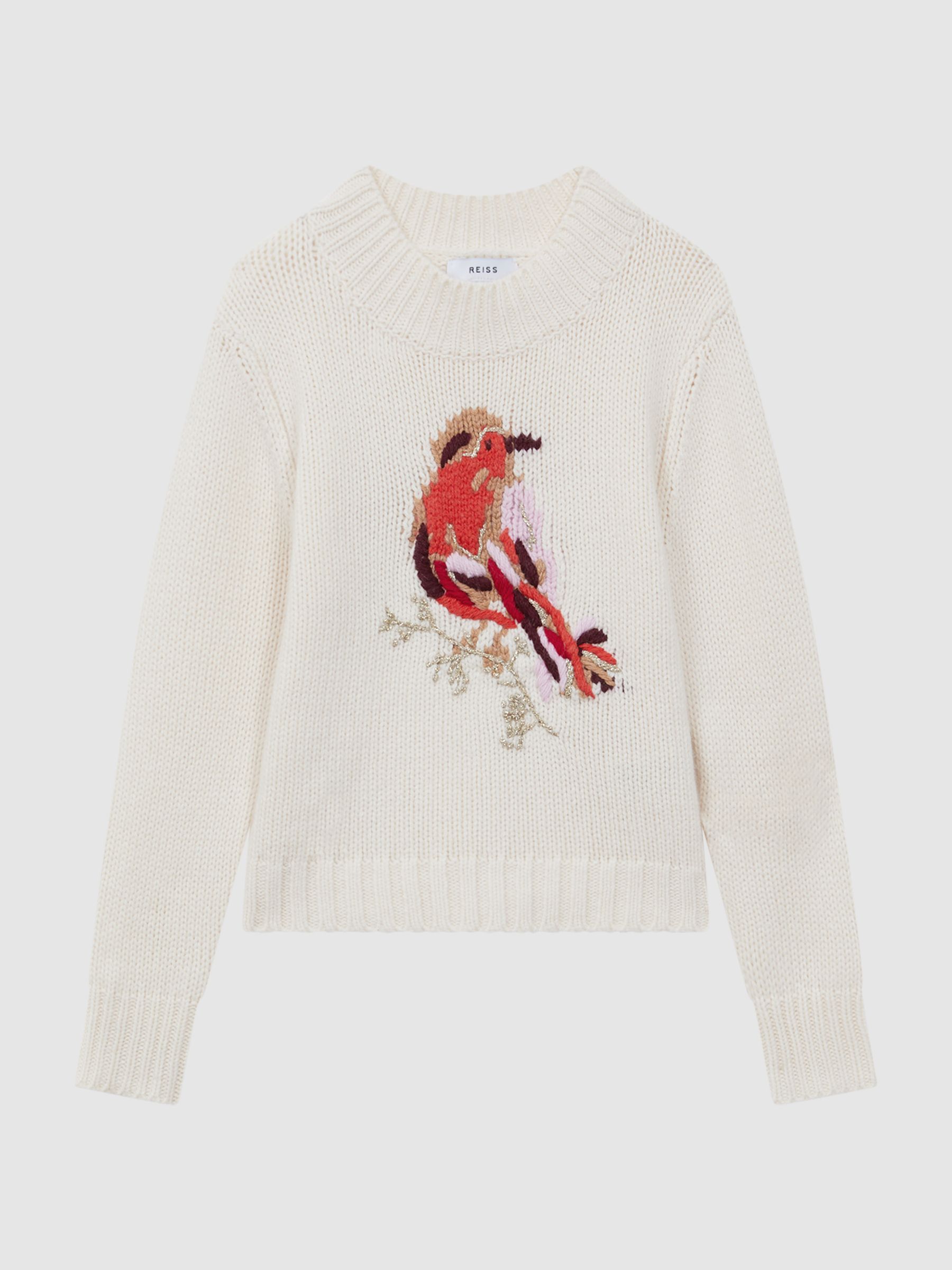 9-14 yrs Casual Knitted Robin Jumper in Ivory - Image 2 of 6