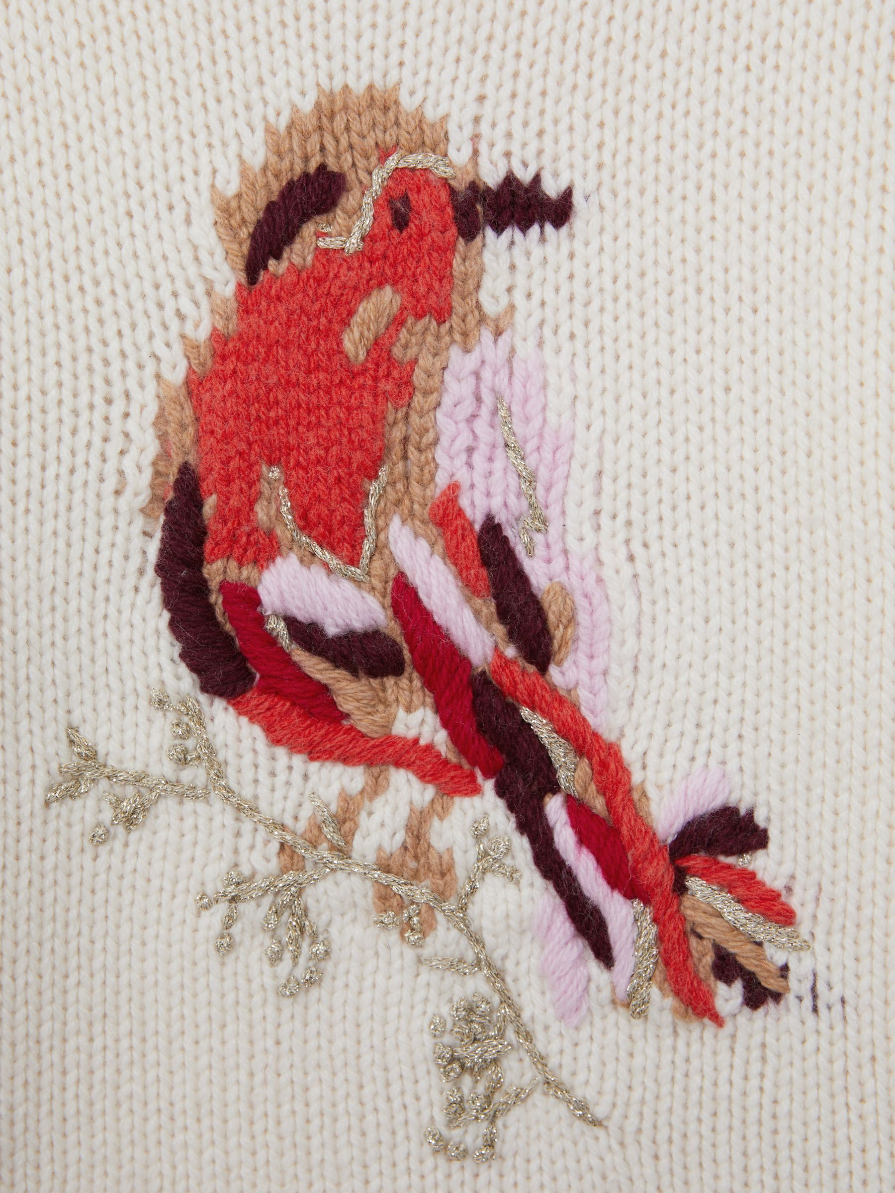 9-14 yrs Casual Knitted Robin Jumper in Ivory - Image 6 of 6