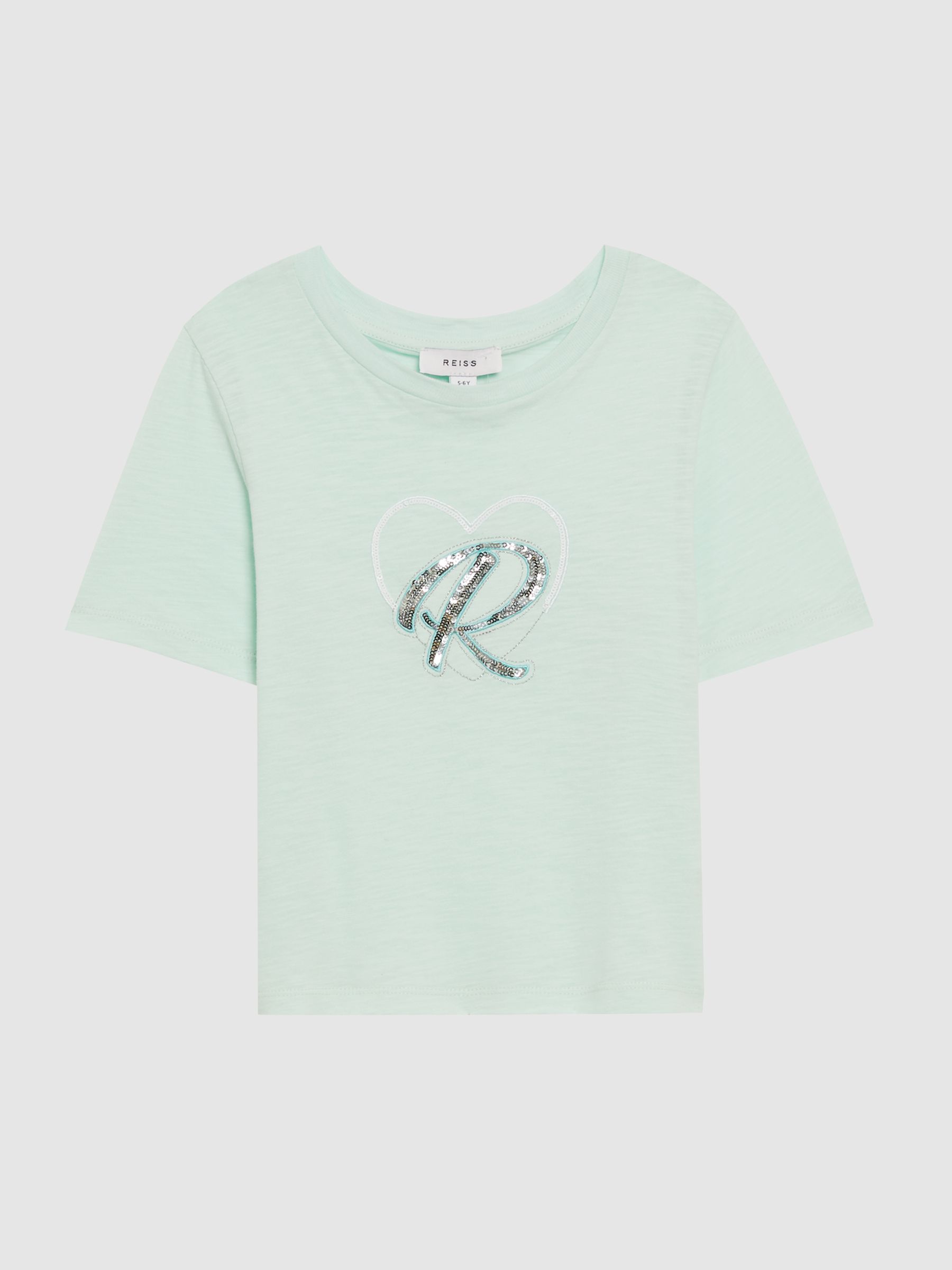 9-14 yrs Embellished Crew Neck T-Shirt in Sage - Image 2 of 6