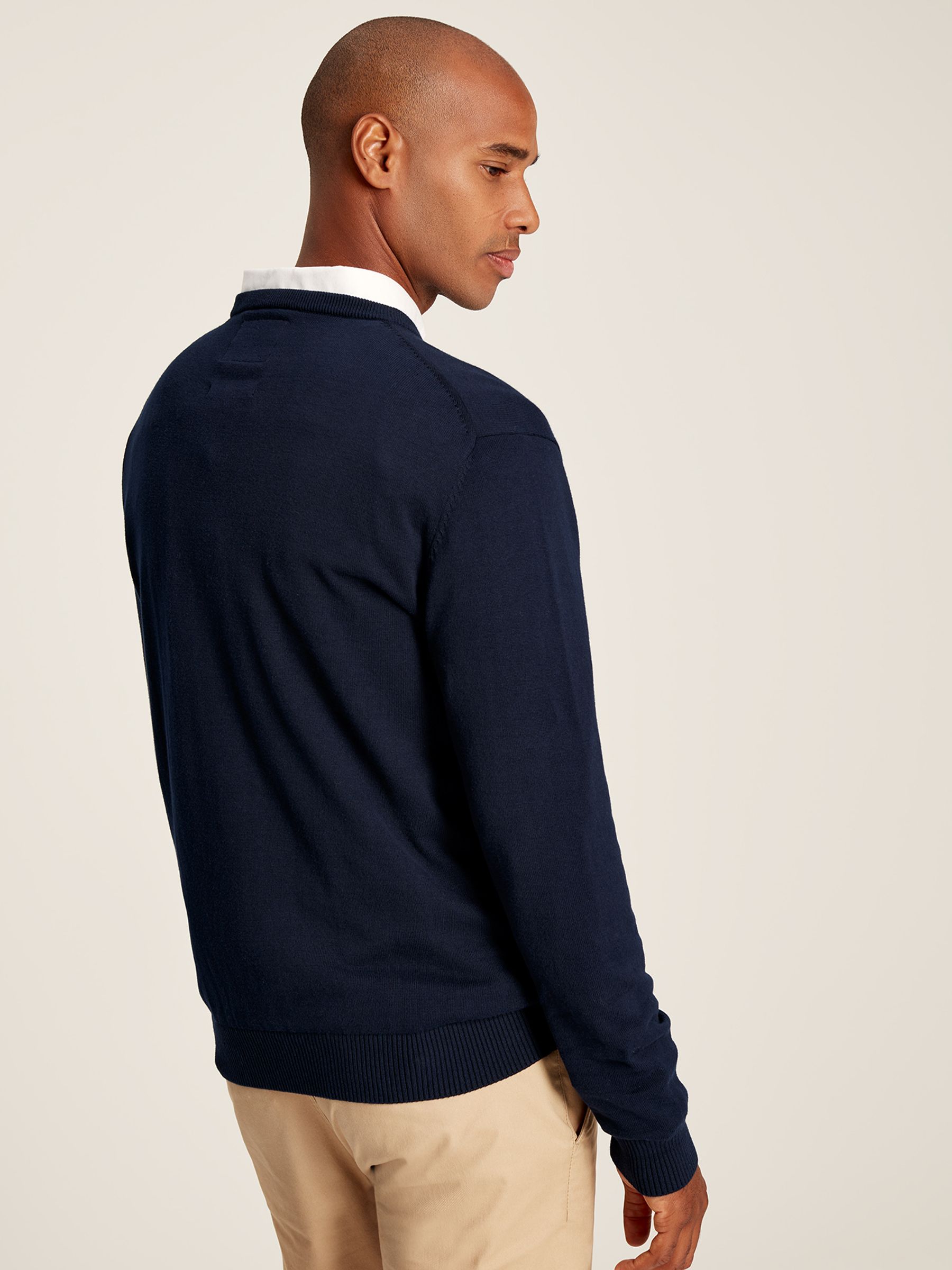 Jarvis Navy Blue Cotton Crew Neck Jumper - Image 2 of 6