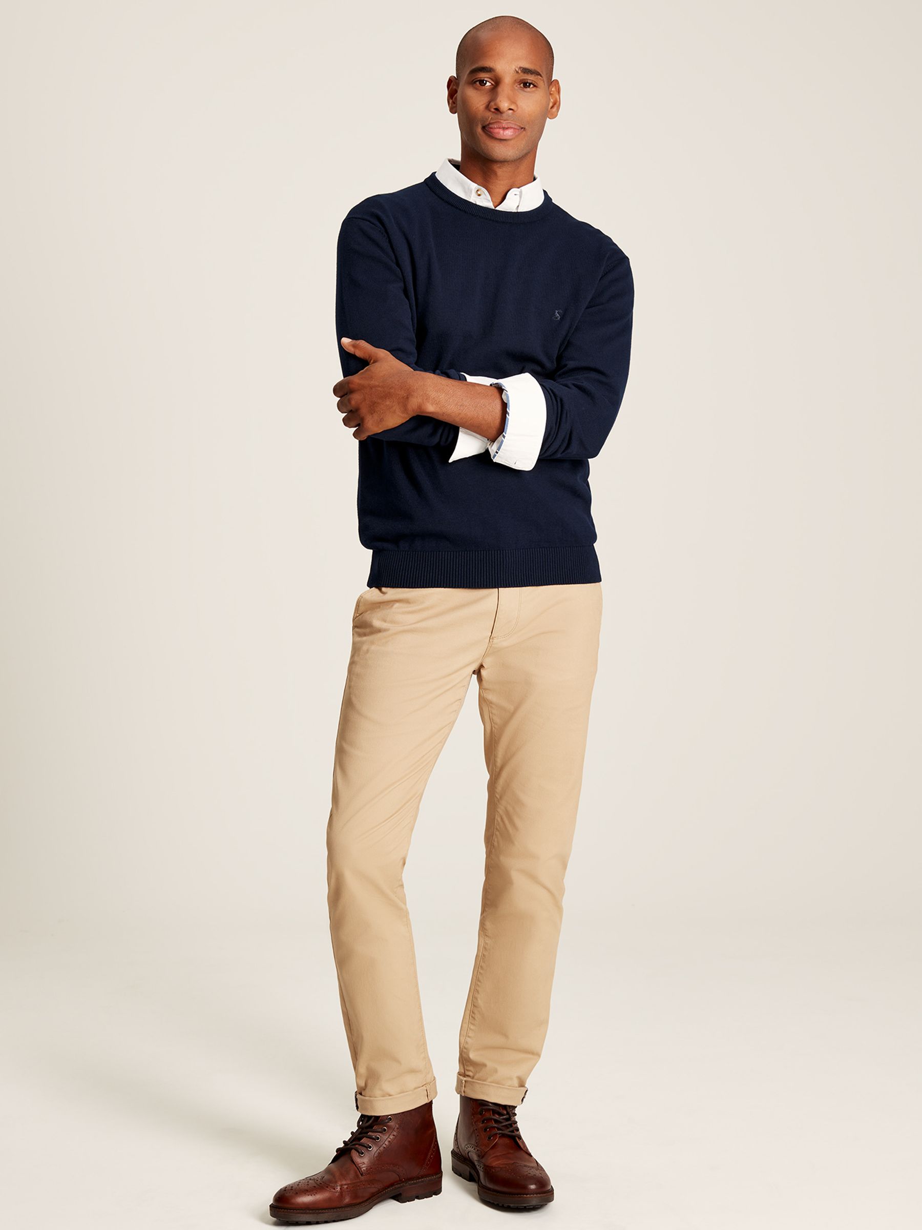 Jarvis Navy Blue Cotton Crew Neck Jumper - Image 3 of 6