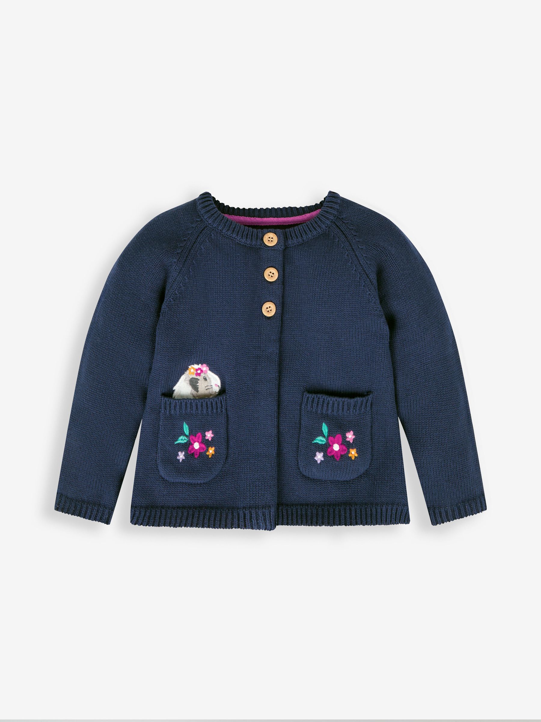 Navy Blue Pet In Pocket Cardigan - Image 1 of 4