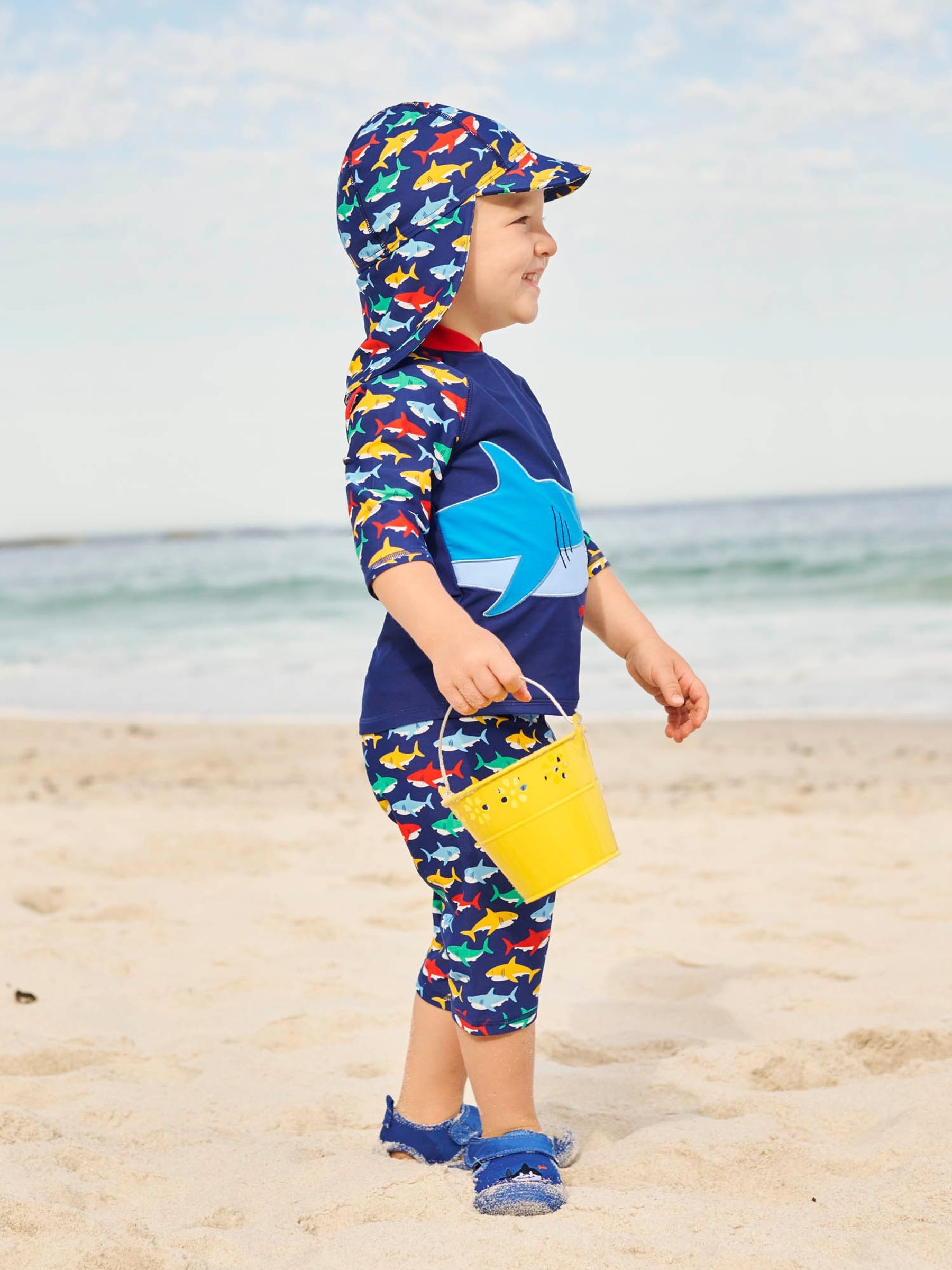 Navy Blue Shark UPF 50 Sun Protection Hat - Image 2 of 3