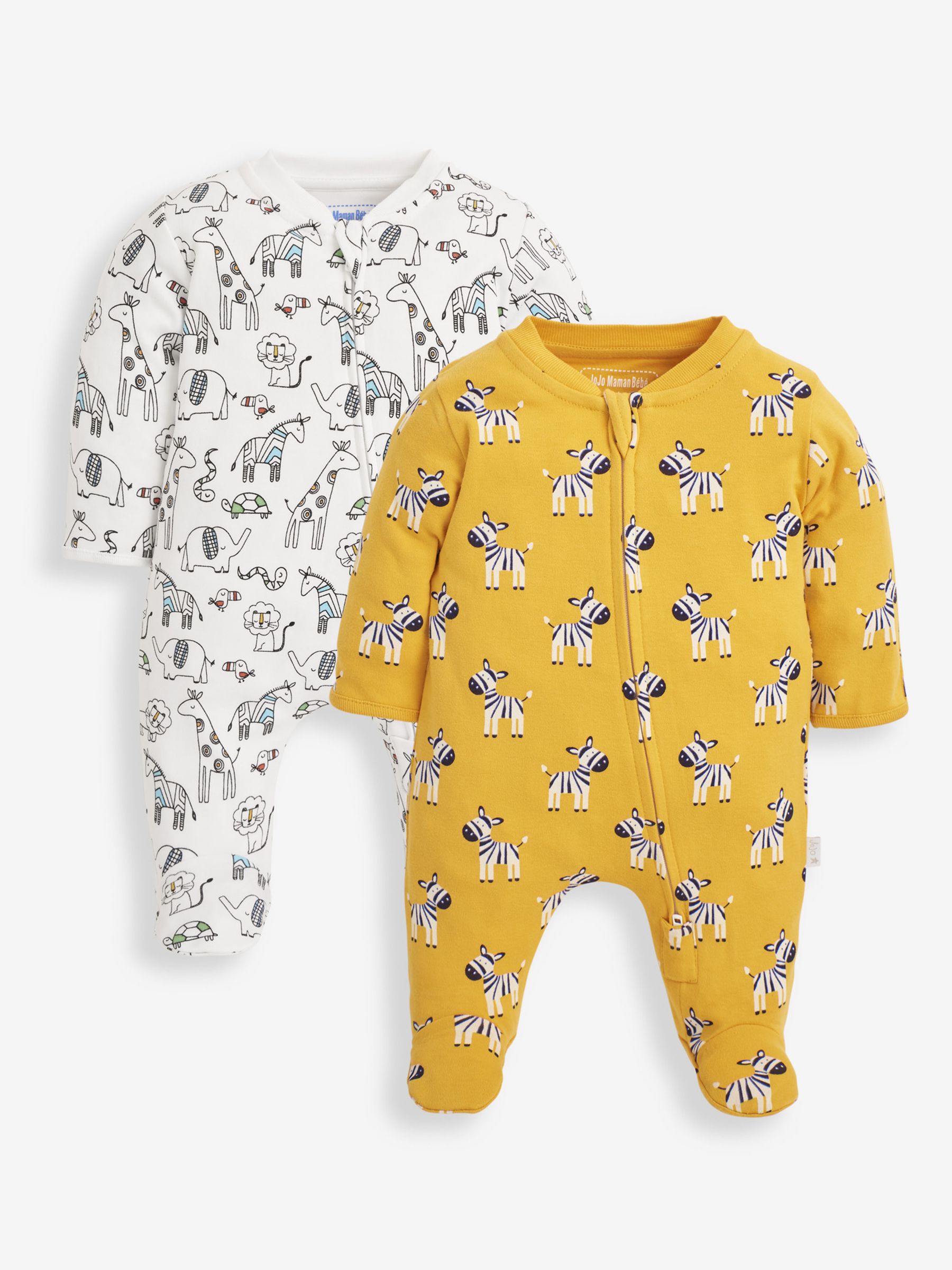 Mustard 2-Pack Safari Sleepsuits - Image 1 of 7