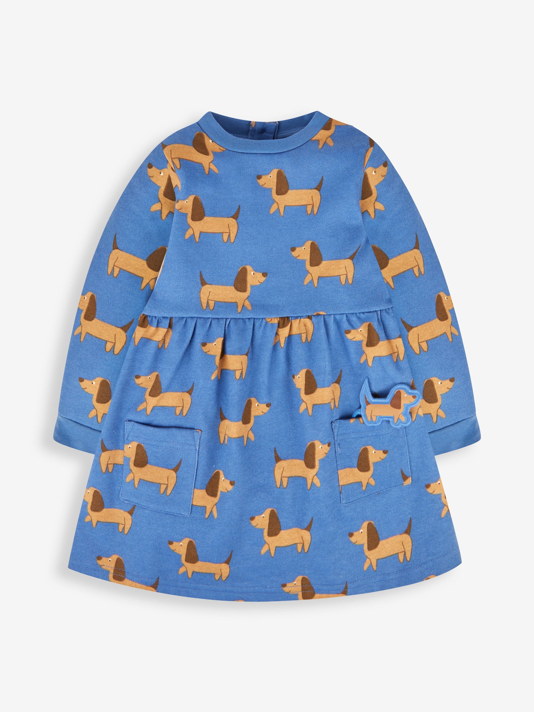 Denim Girls' Sausage Dog With Pet In Pocket Sweat Dress - Image 2 of 4