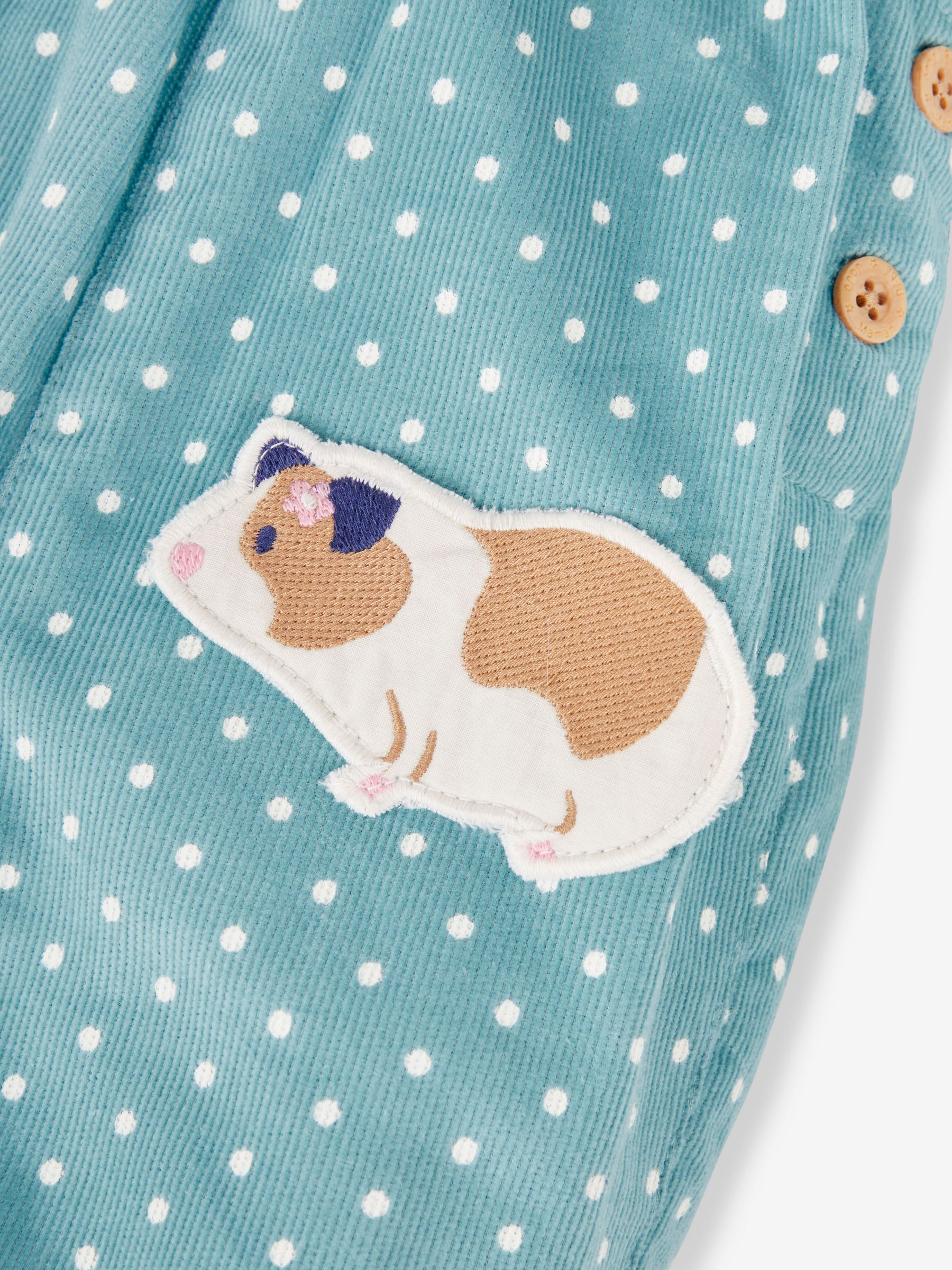 Duck Egg Blue Guinea Pig Appliqué Cord Dungarees & Top Set - Image 7 of 7