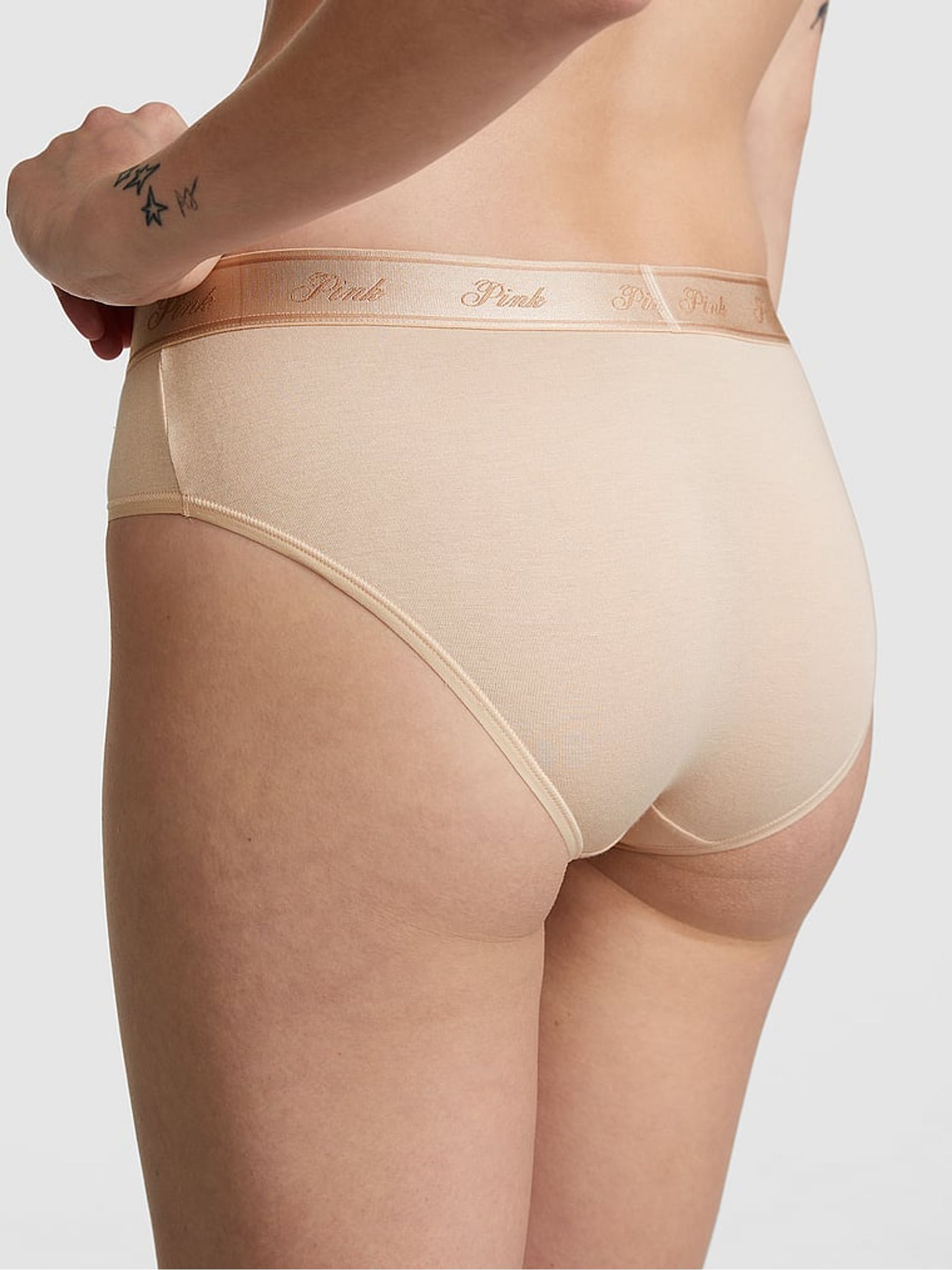 Marzipan Nude Hipster Cotton Logo Knickers - Image 2 of 3