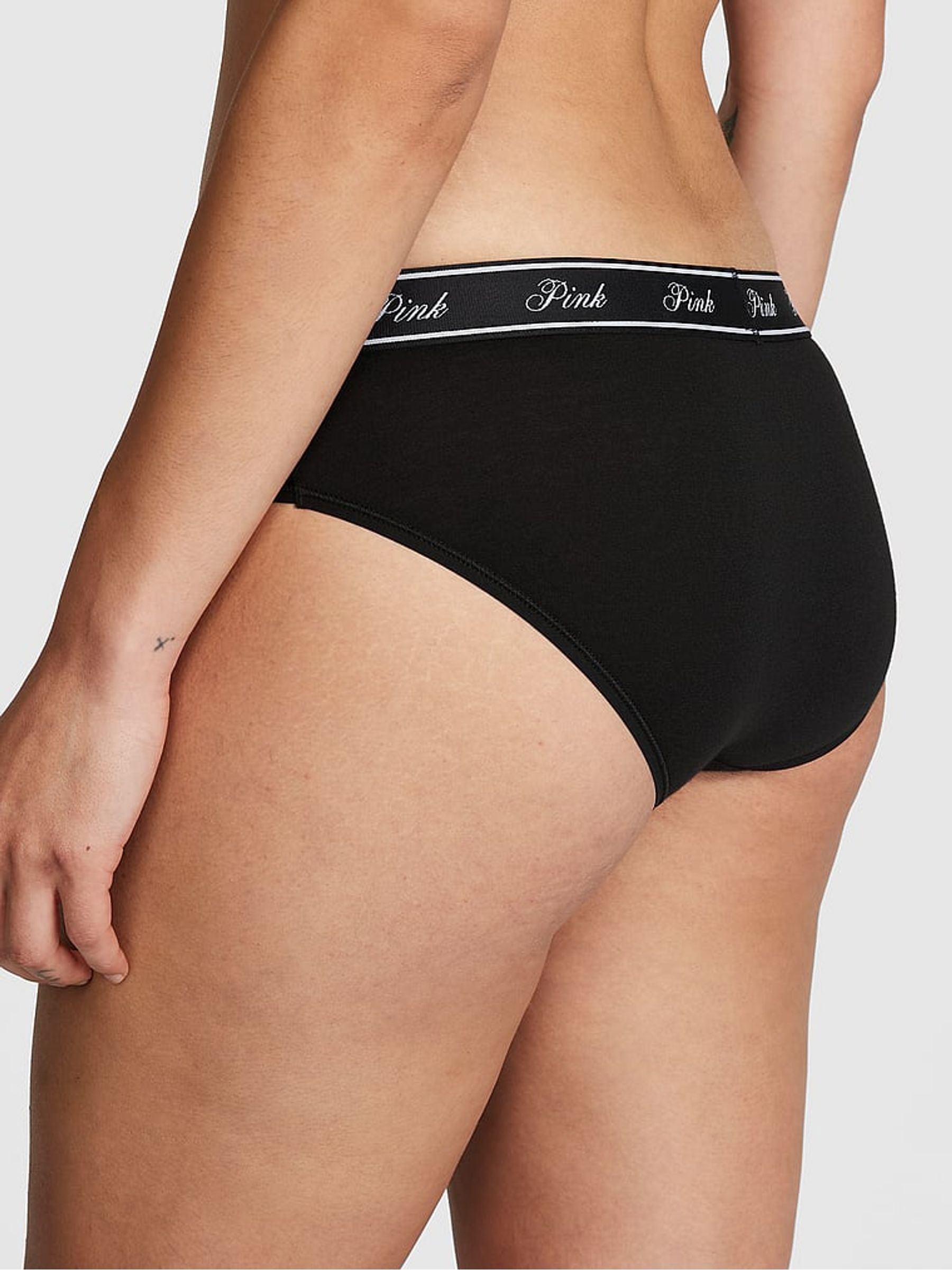 Pure Black Hipster Cotton Logo Knickers - Image 2 of 3