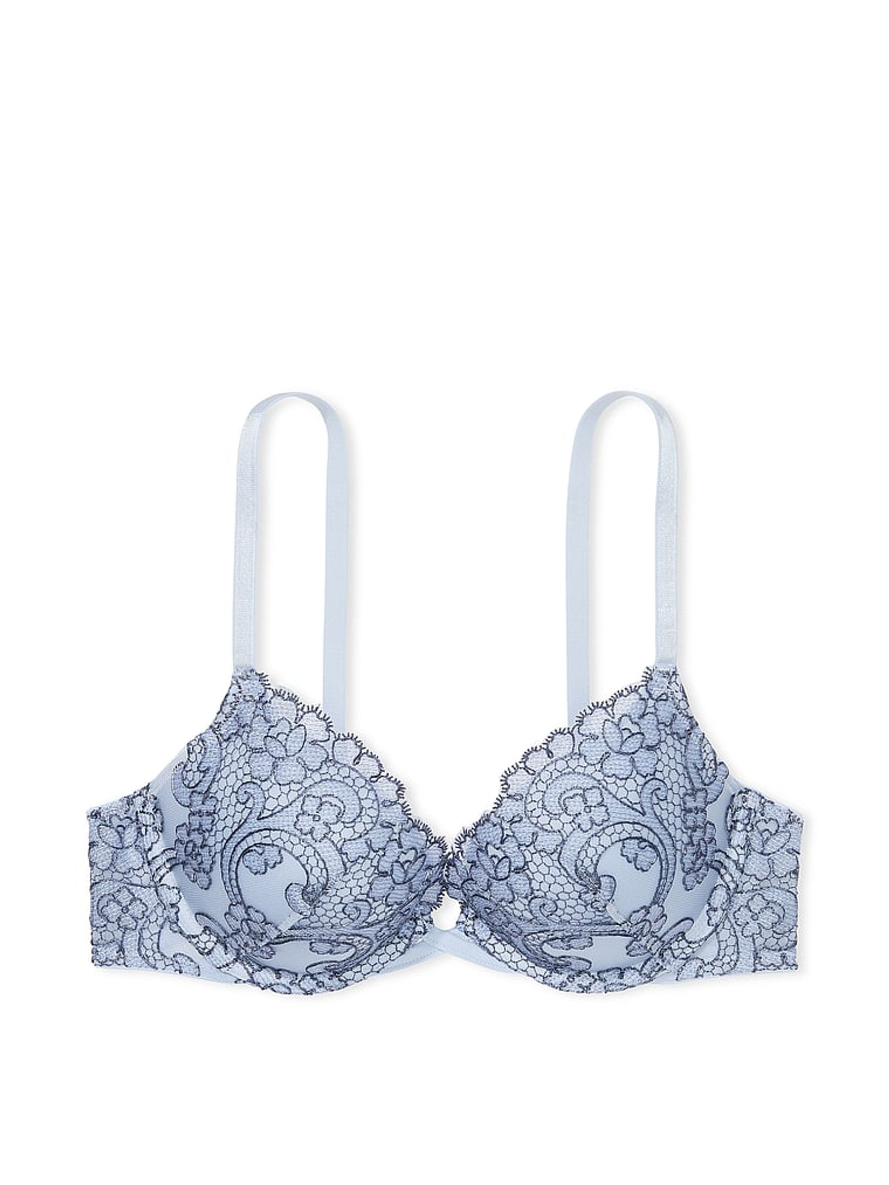 Faded Denim Blue Push Up Boho Floral Bra - Image 3 of 3