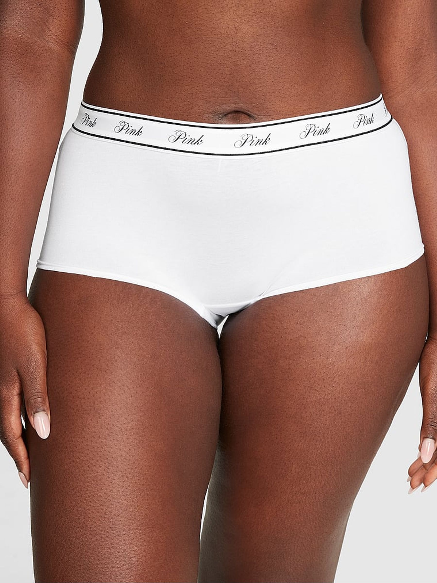 Optic White Short Cotton Logo Knickers - Image 1 of 3