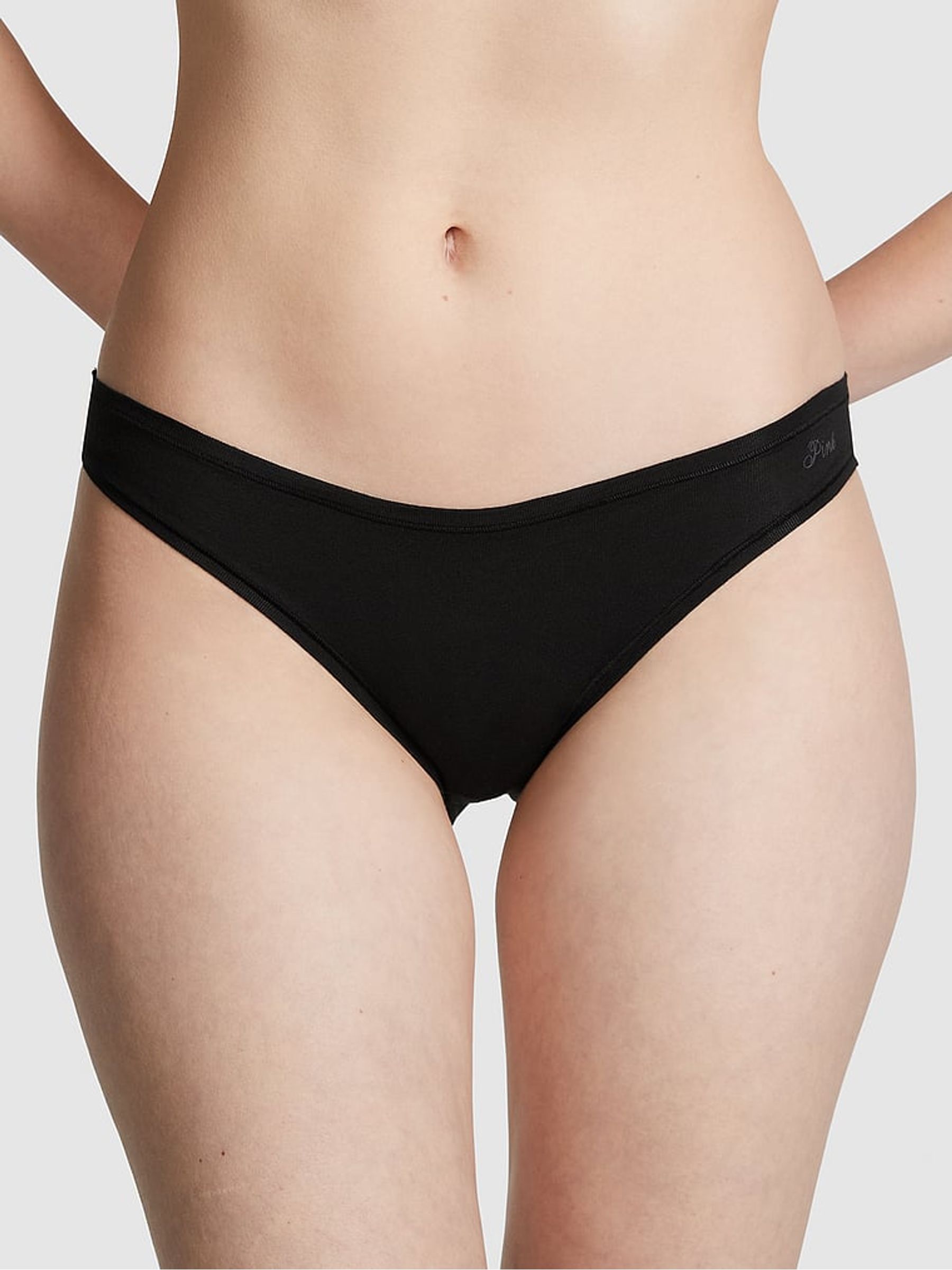 Pure Black Bikini Cotton Knickers - Image 1 of 3