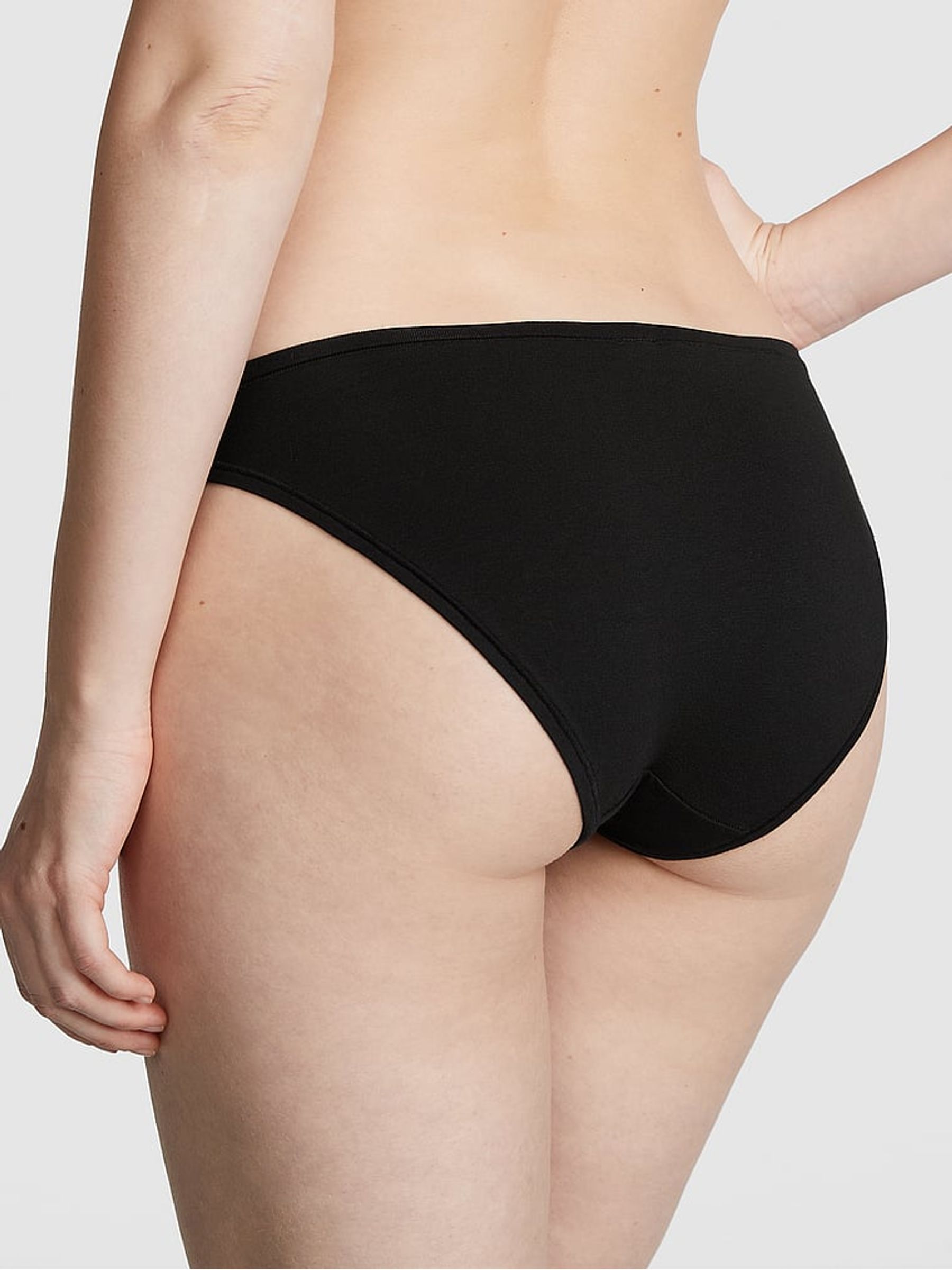 Pure Black Bikini Cotton Knickers - Image 2 of 3