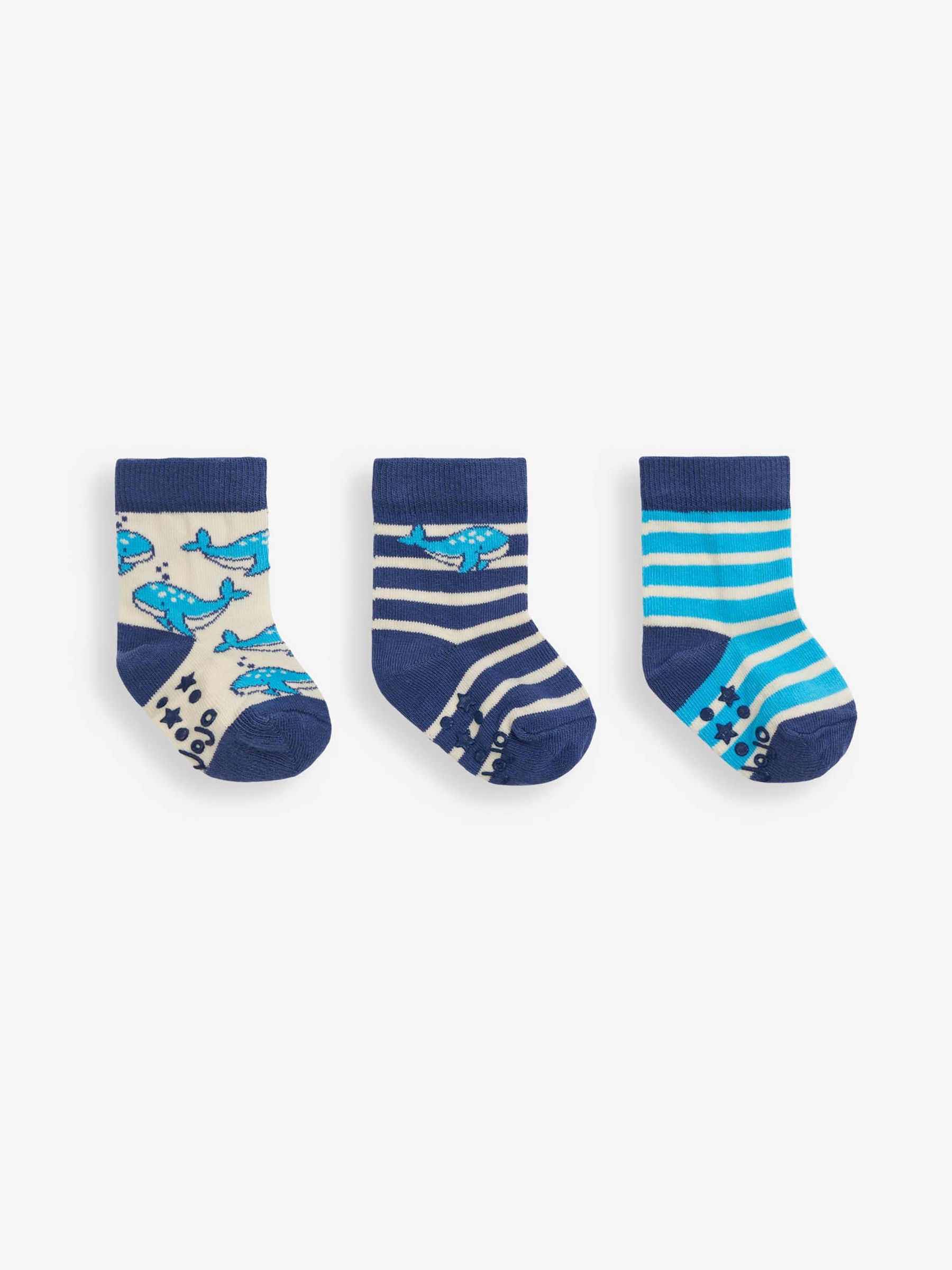 Whale 3-Pack Blue Cotton Rich Socks - Image 1 of 1