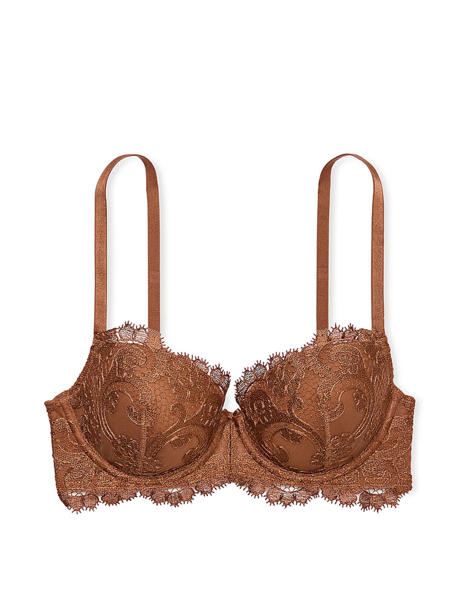 Nude Caramel Lightly Lined Demi Boho Floral Bra - Image 3 of 4