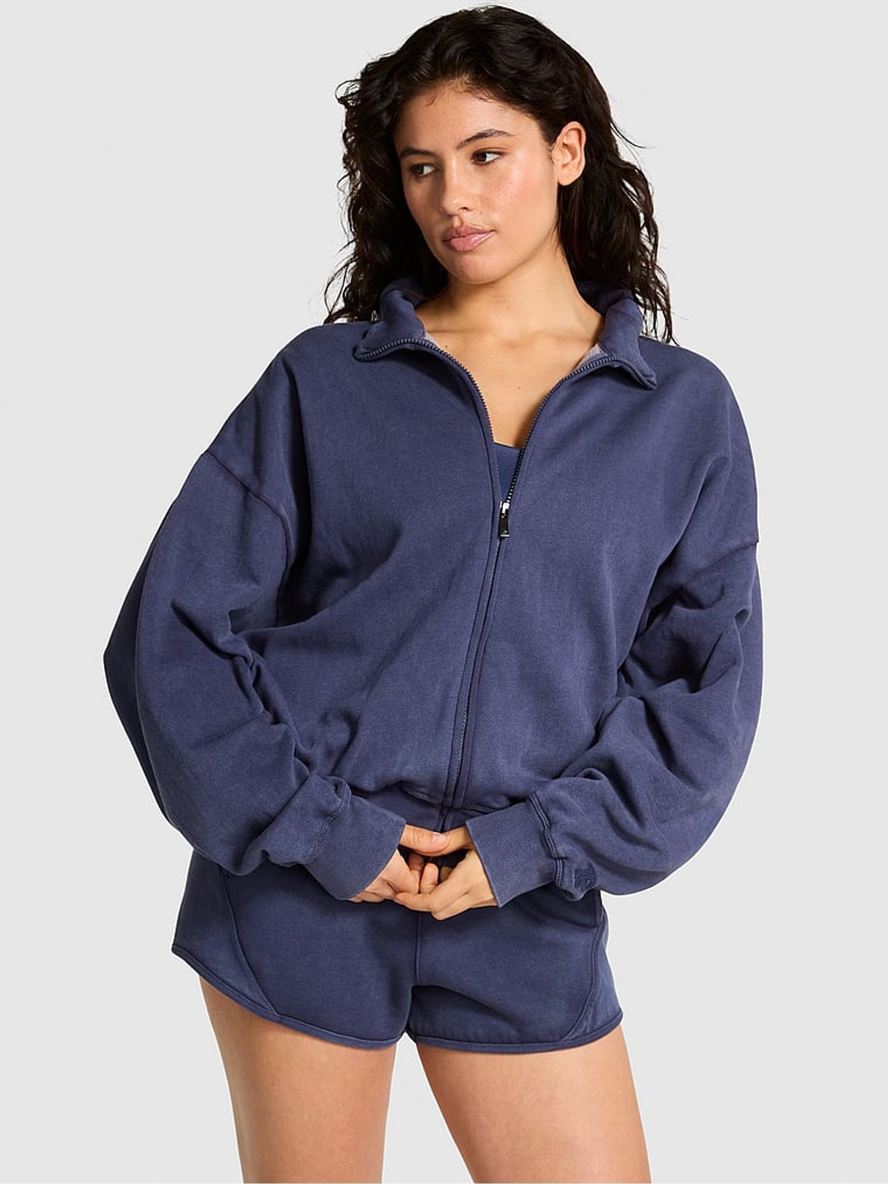 Midnight Navy Blue Fleece Jacket - Image 1 of 4
