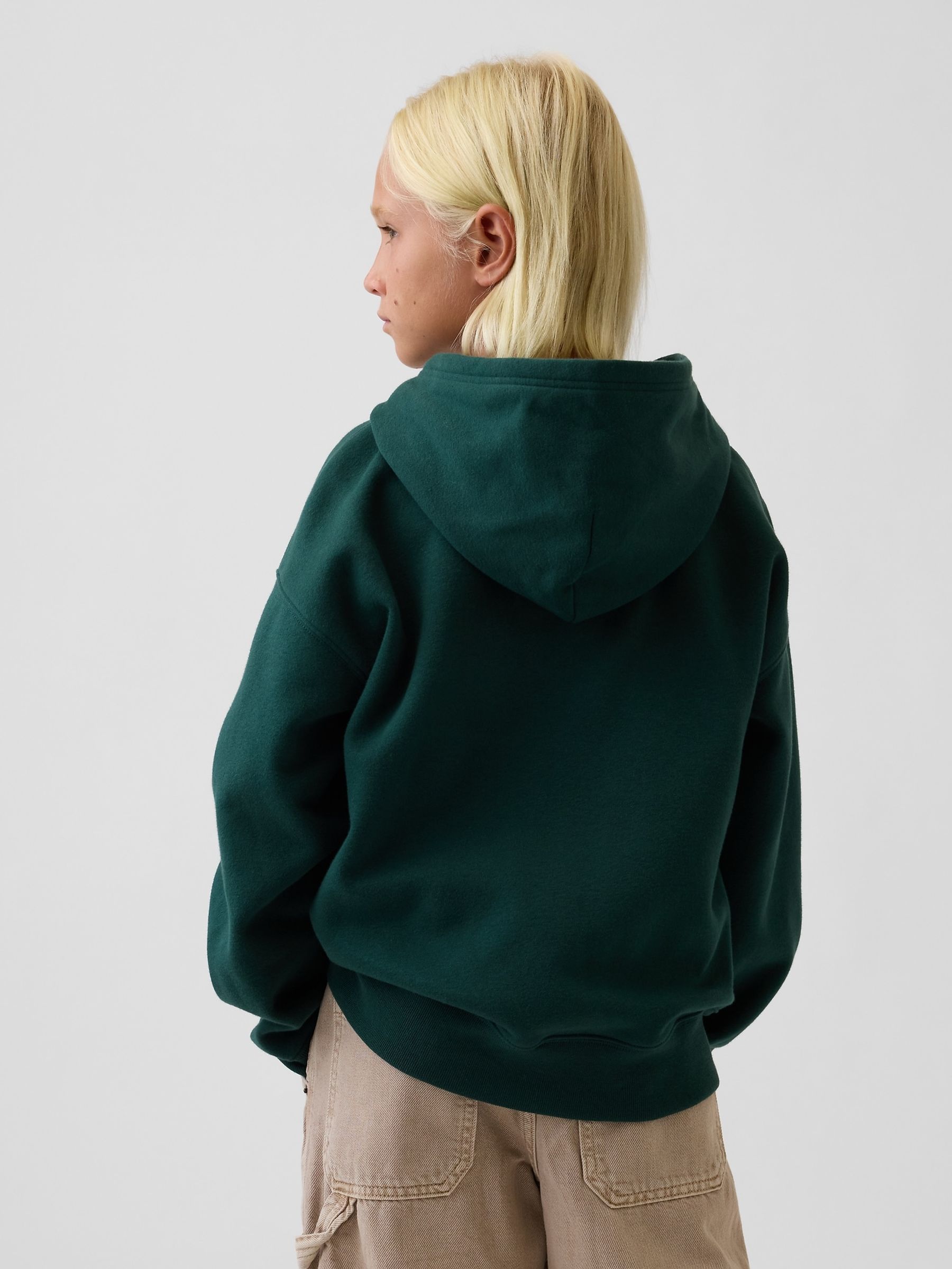 Green Check Vintage Soft Relaxed Logo Hoodie - Image 2 of 4 Green Check Vintage Soft Relaxed Logo Hoodie - Image 2 of 4