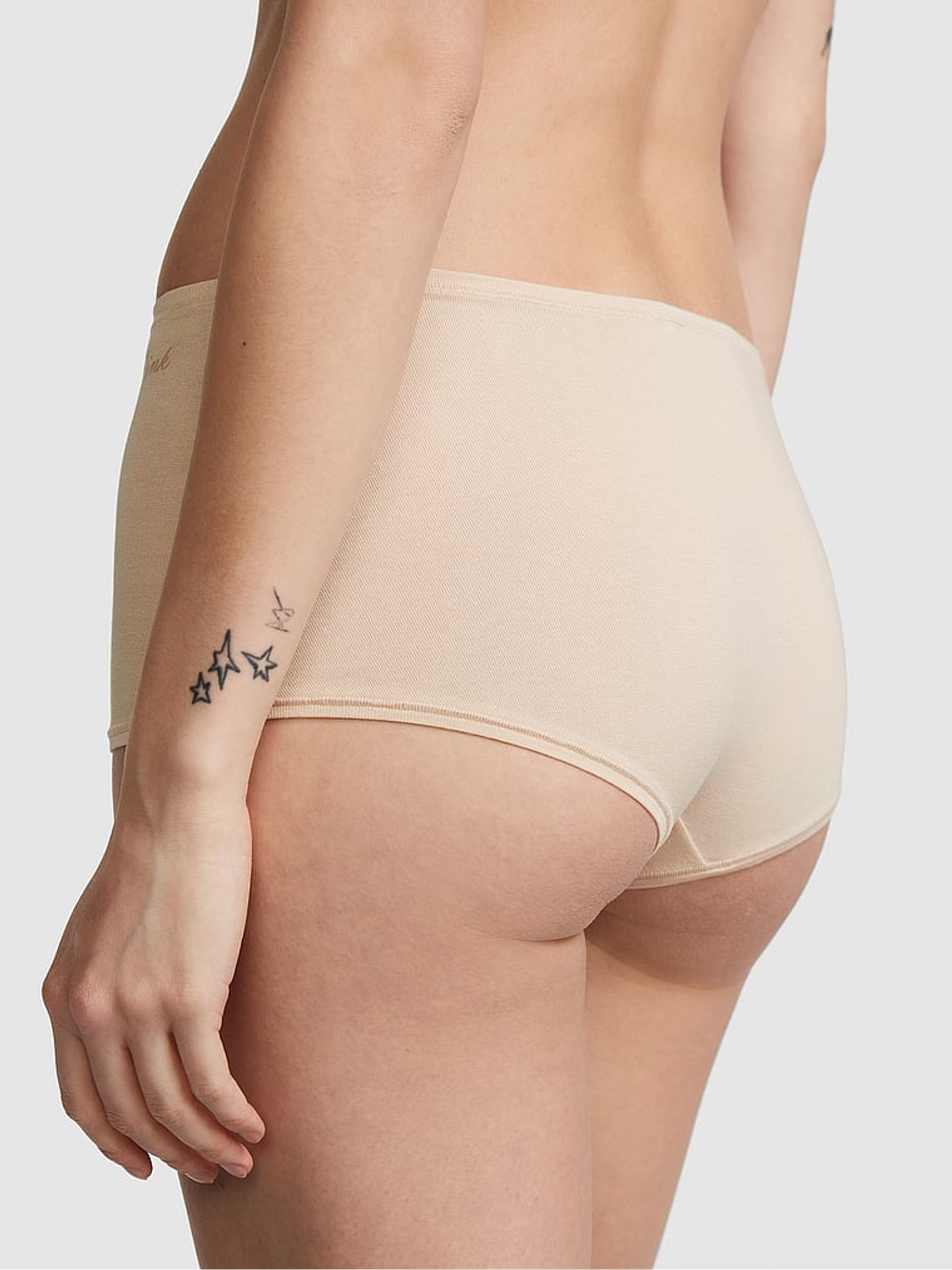 Marzipan Nude Cotton Boyshort Knickers - Image 2 of 3