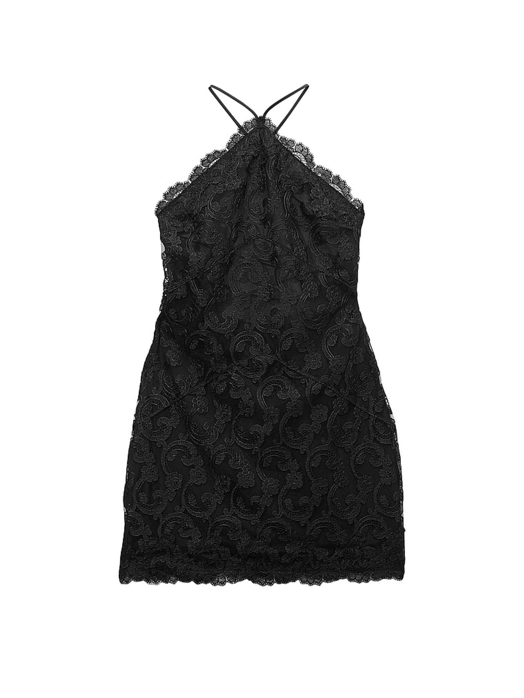 Black Flowering Vines Broderie Dressing Slip - Image 3 of 4