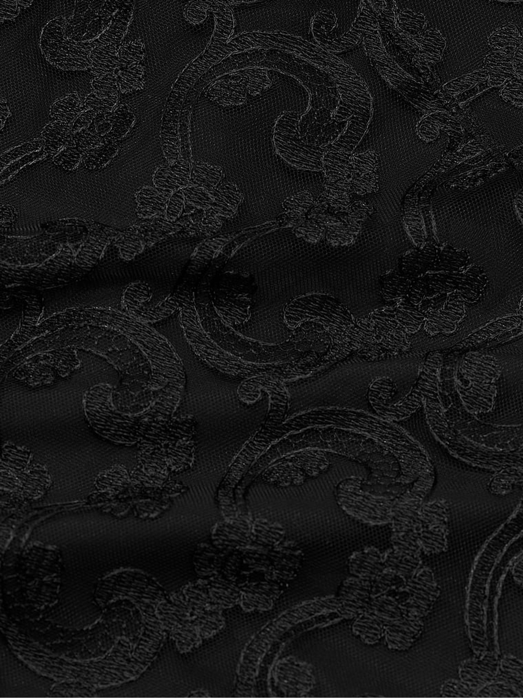 Black Flowering Vines Broderie Dressing Slip - Image 4 of 4