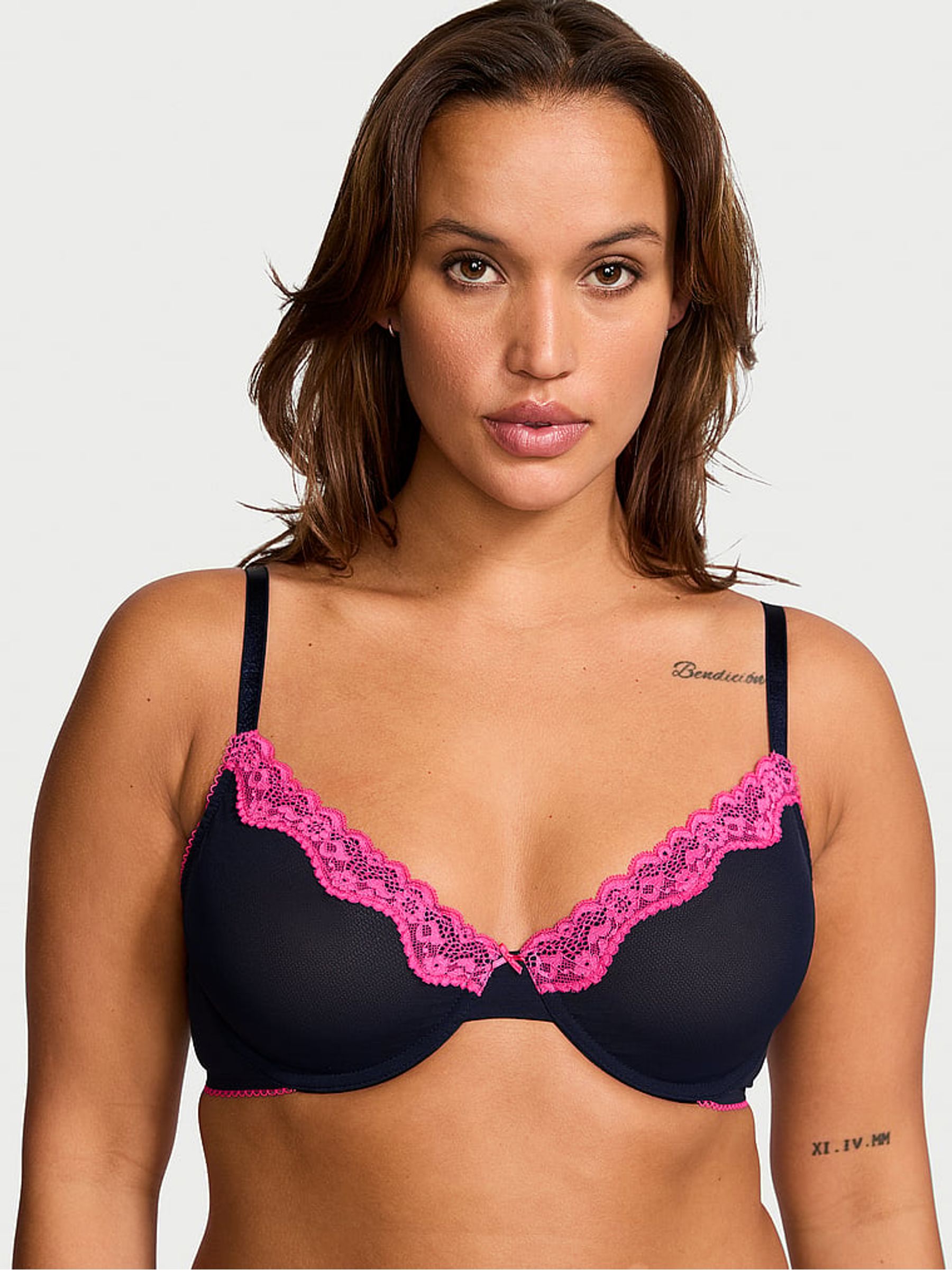 Noir Navy Blue Unlined Demi Bra - Image 1 of 3