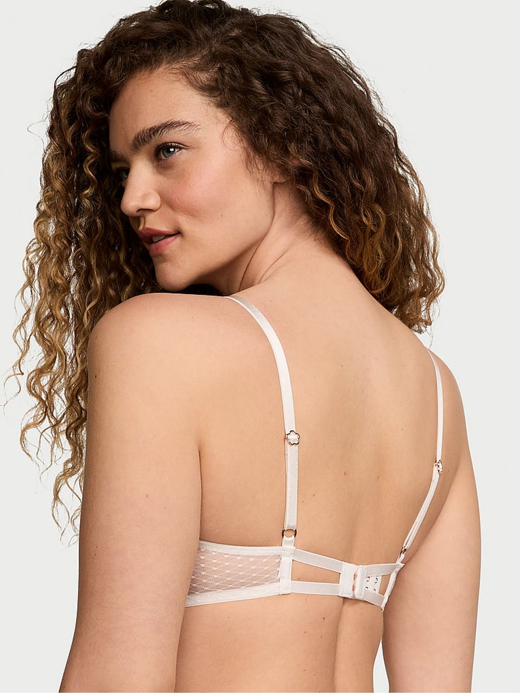 Daisy Embroidery White Unlined Balcony Bra - Image 2 of 3