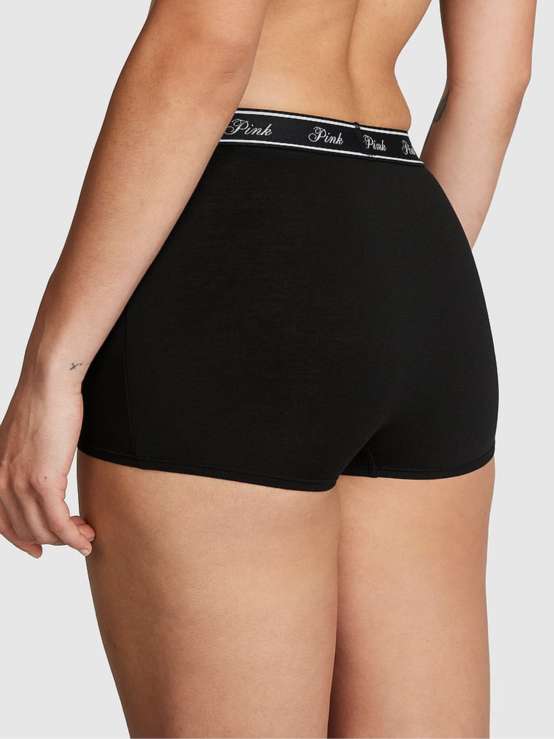 Pure Black High Waist Cotton Logo Knickers - Image 2 of 4