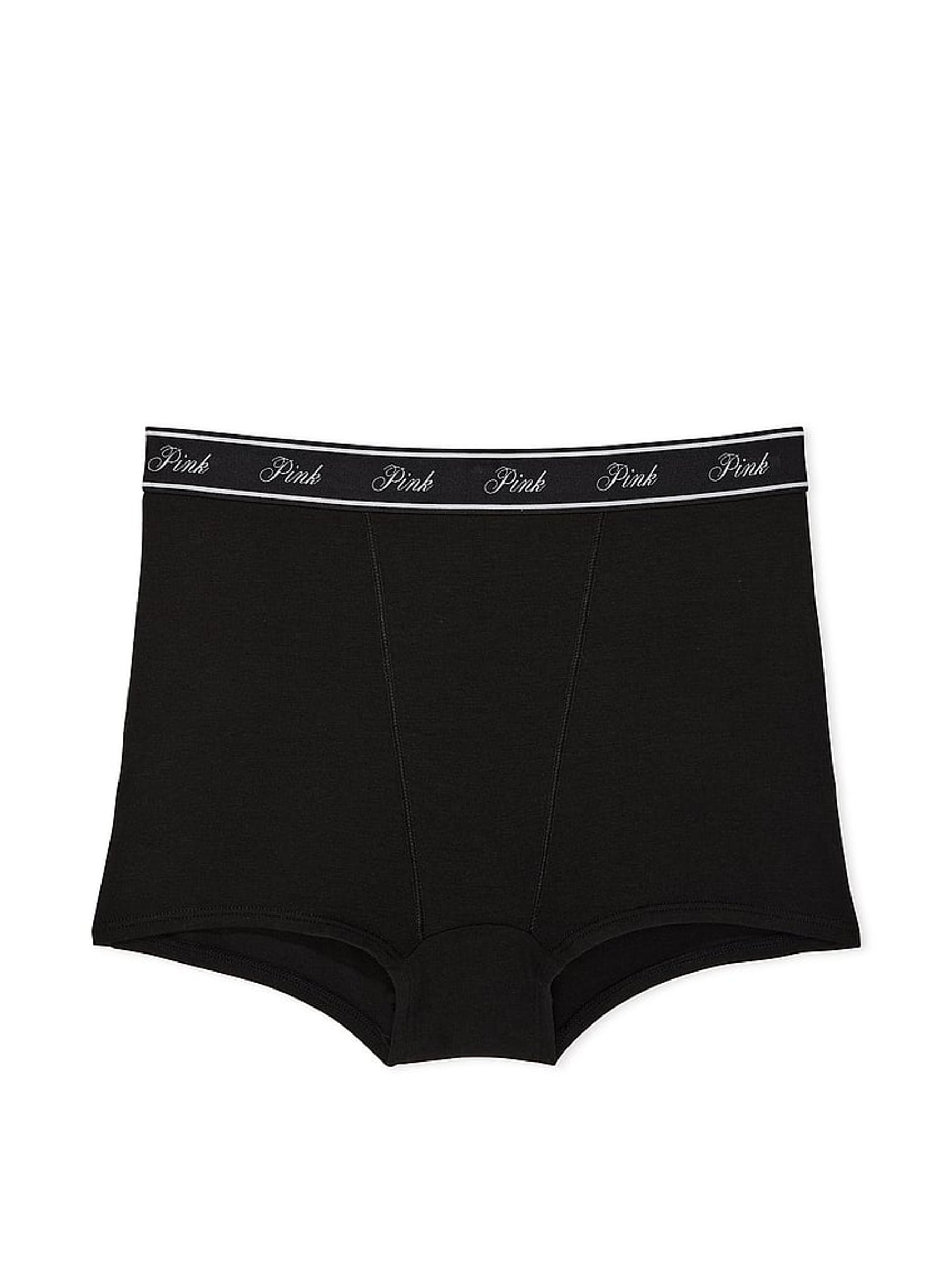 Pure Black High Waist Cotton Logo Knickers - Image 4 of 4