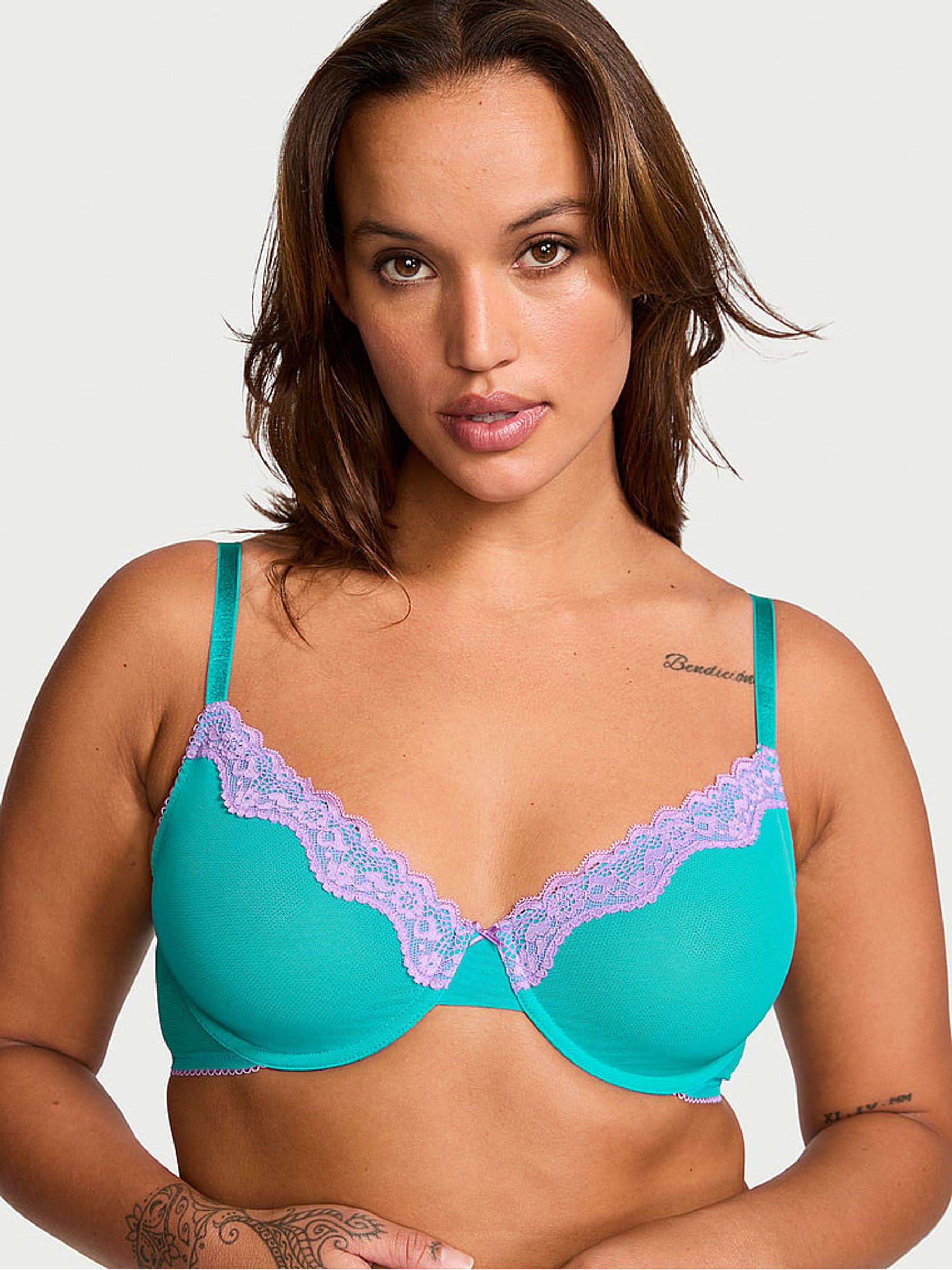 Capri Sea Blue Unlined Demi Bra - Image 1 of 1