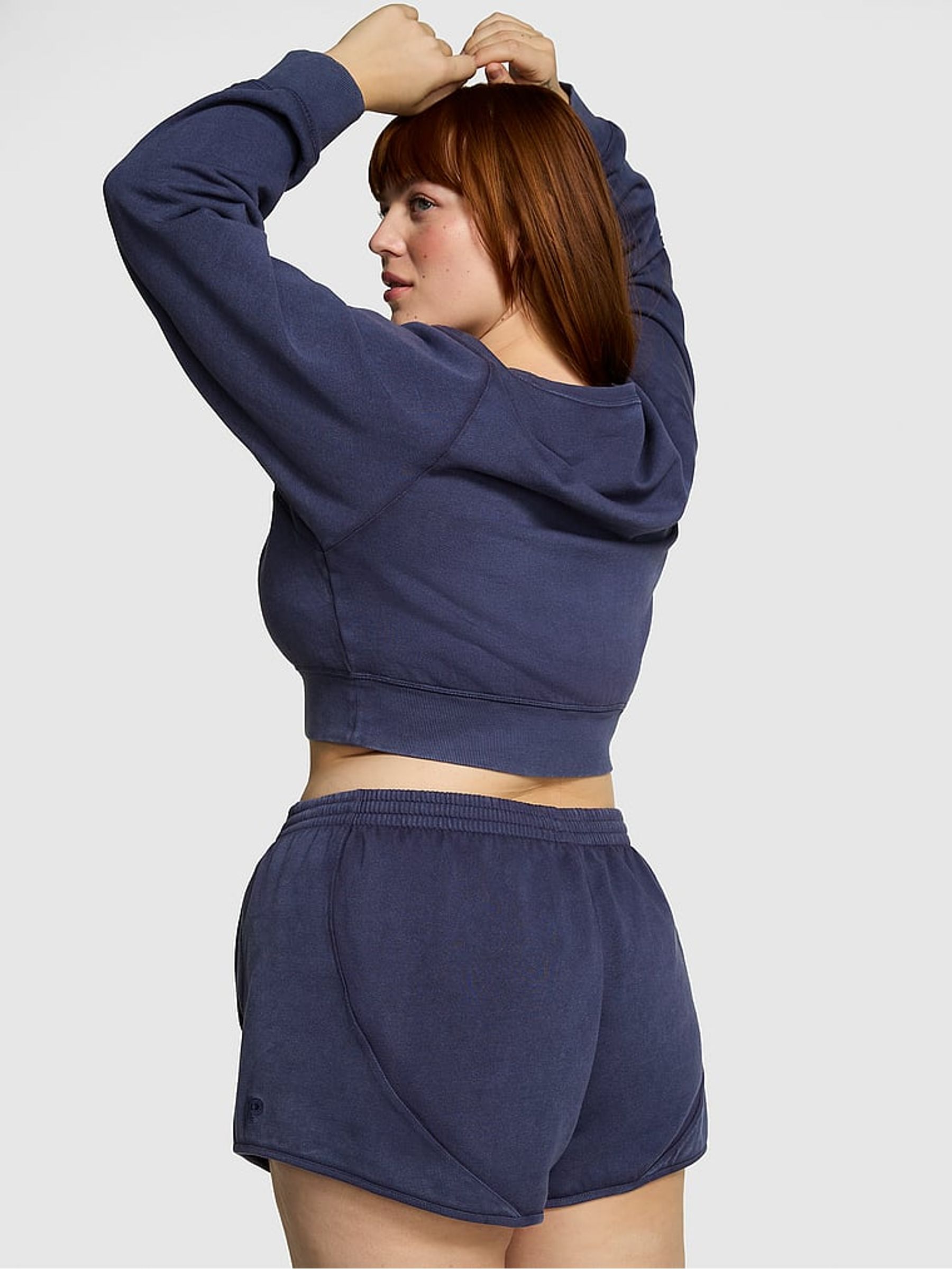 Midnight Navy Blue Fleece Shorts - Image 2 of 3
