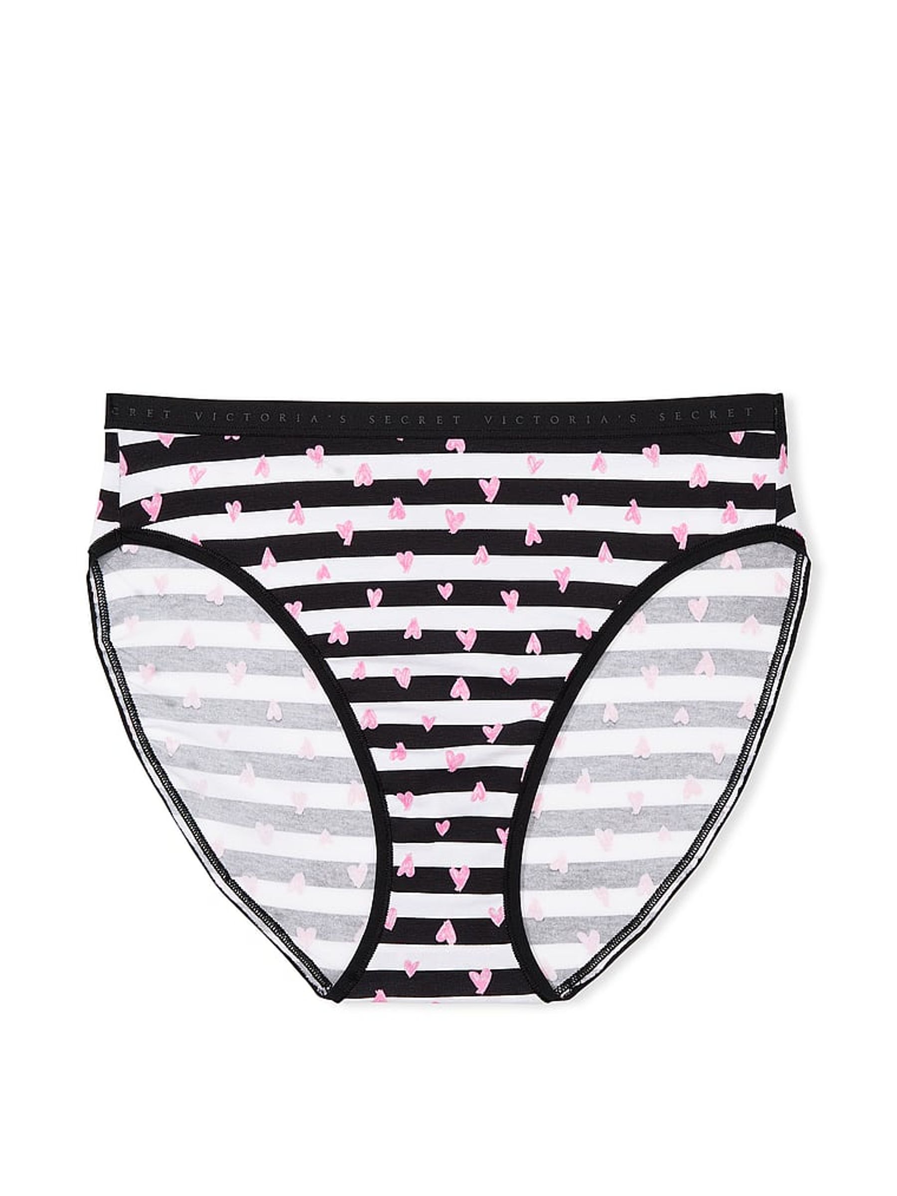 Black And White Heart Stripe Brief Knickers - Image 3 of 3