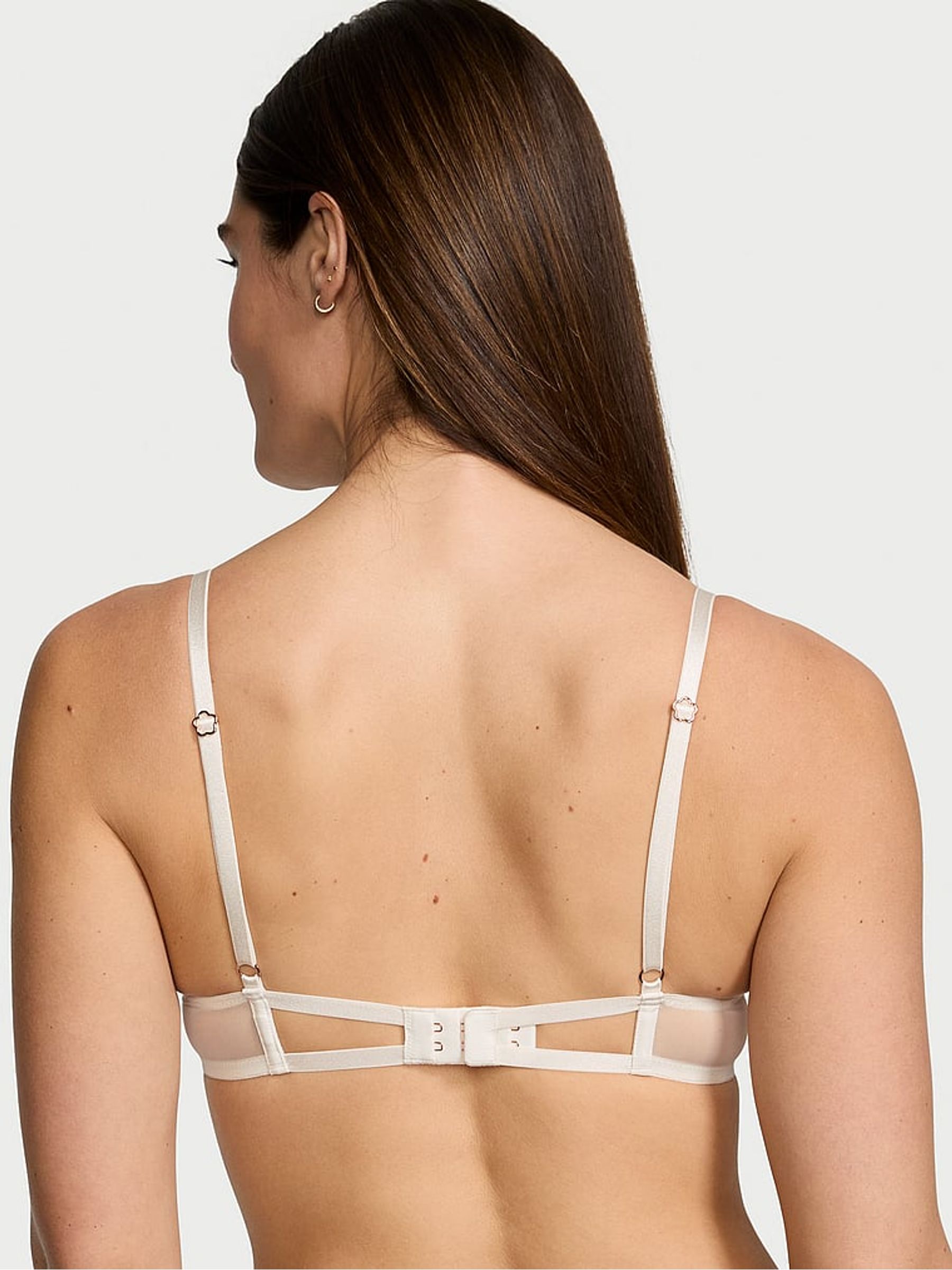 Daisy Embroidery White Lightly Lined Demi Bra - Image 2 of 3