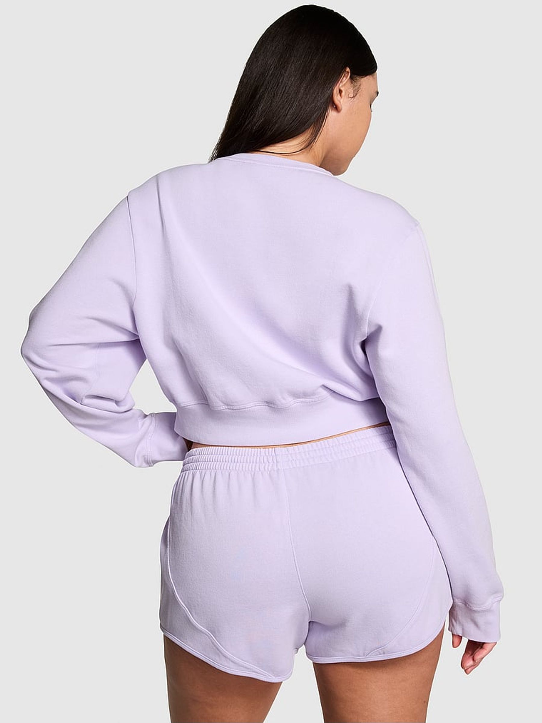 Pastel Lilac Purple Fleece Shorts - Image 2 of 4