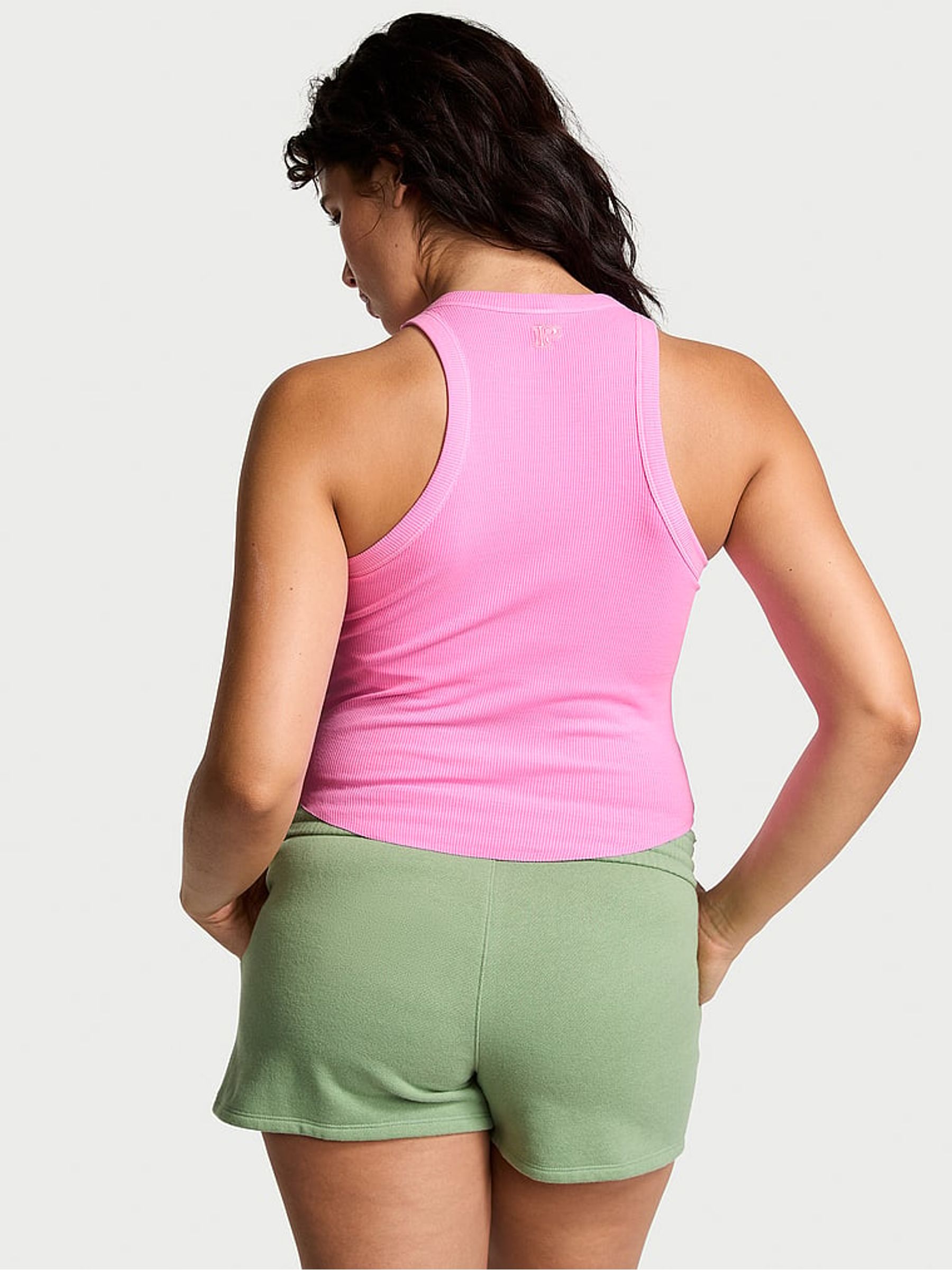 Lola Pink High Neck Shrunken Rib Tank Top - Image 2 of 2
