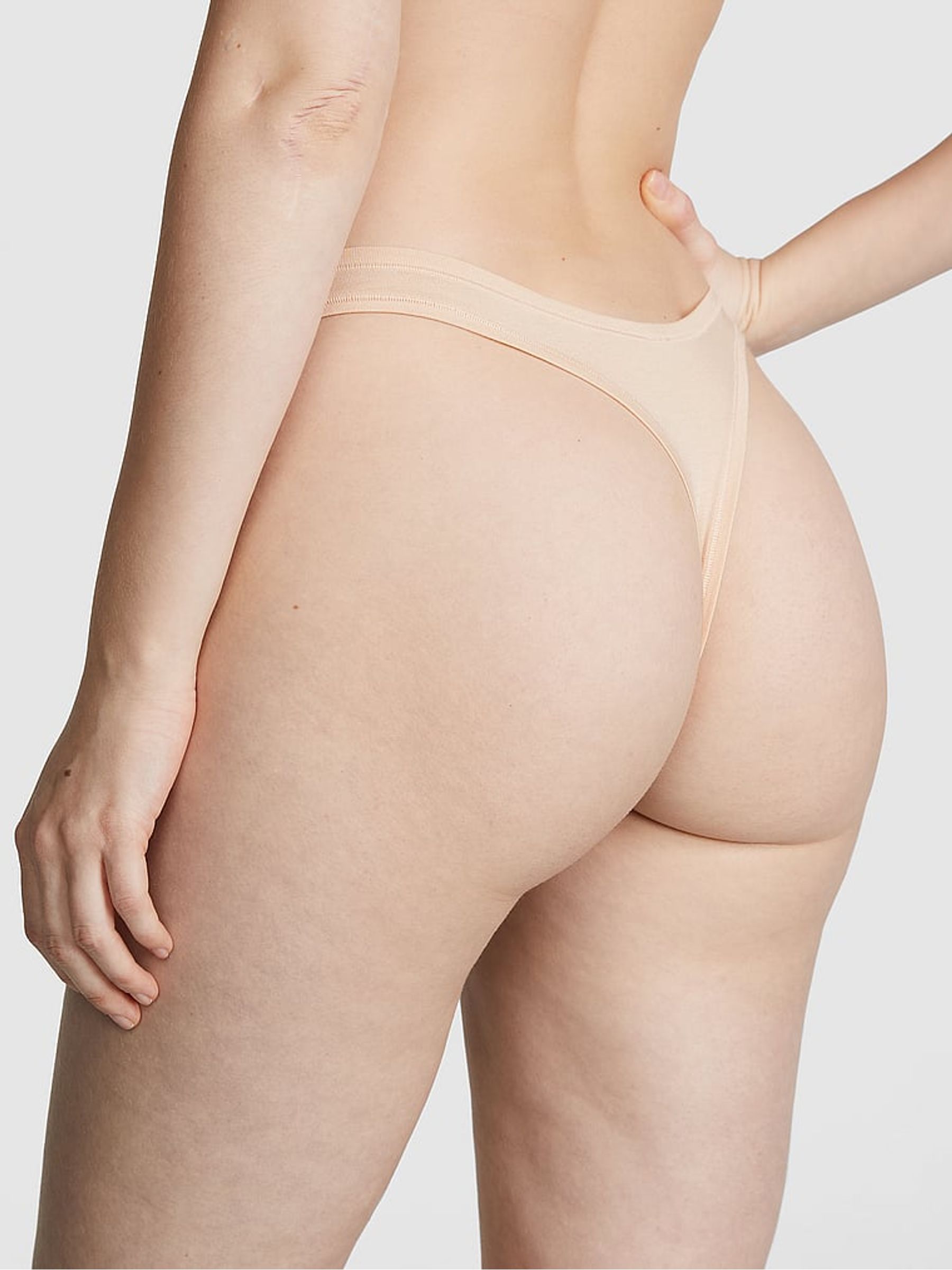 Marzipan Nude Thong Cotton Knickers - Image 2 of 3