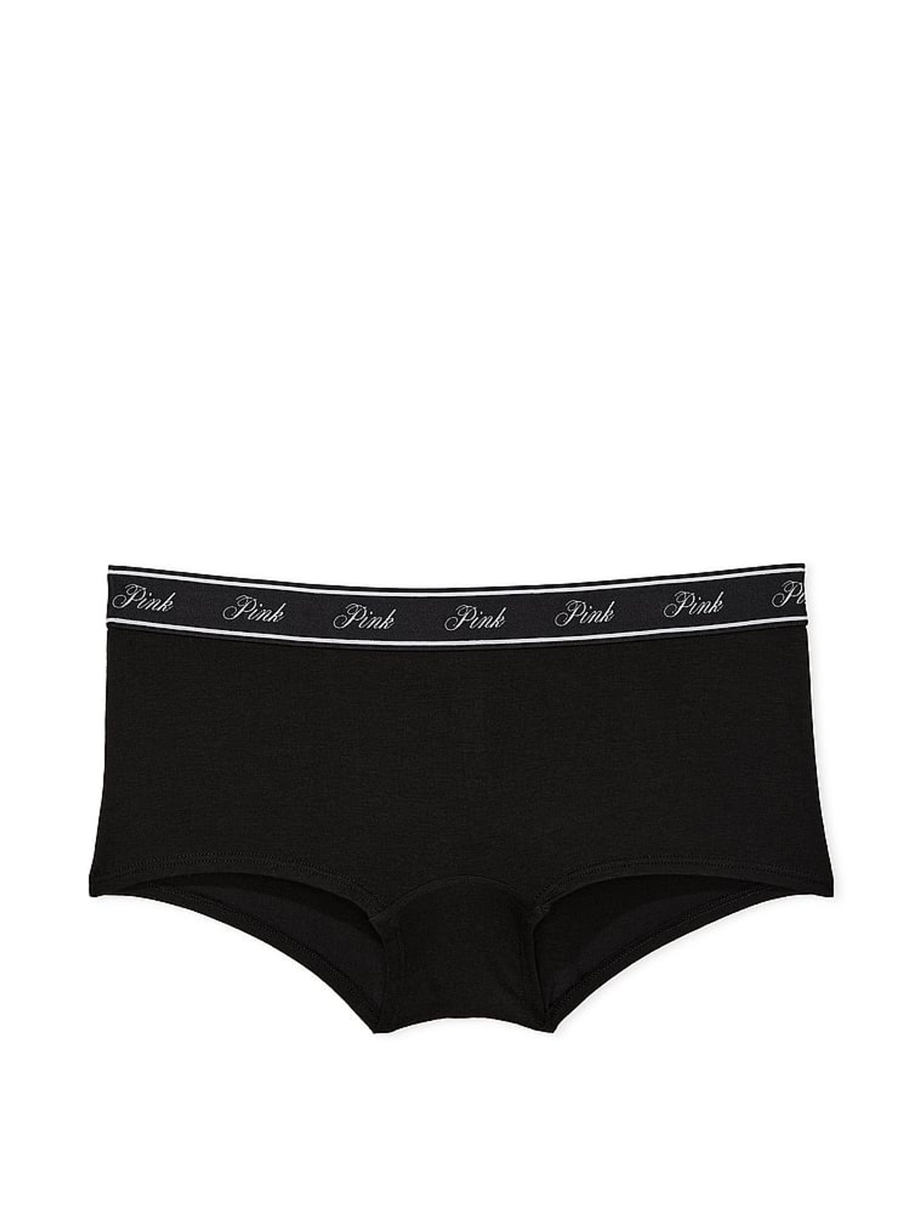 Pure Black Short Cotton Logo Knickers - Image 3 of 3