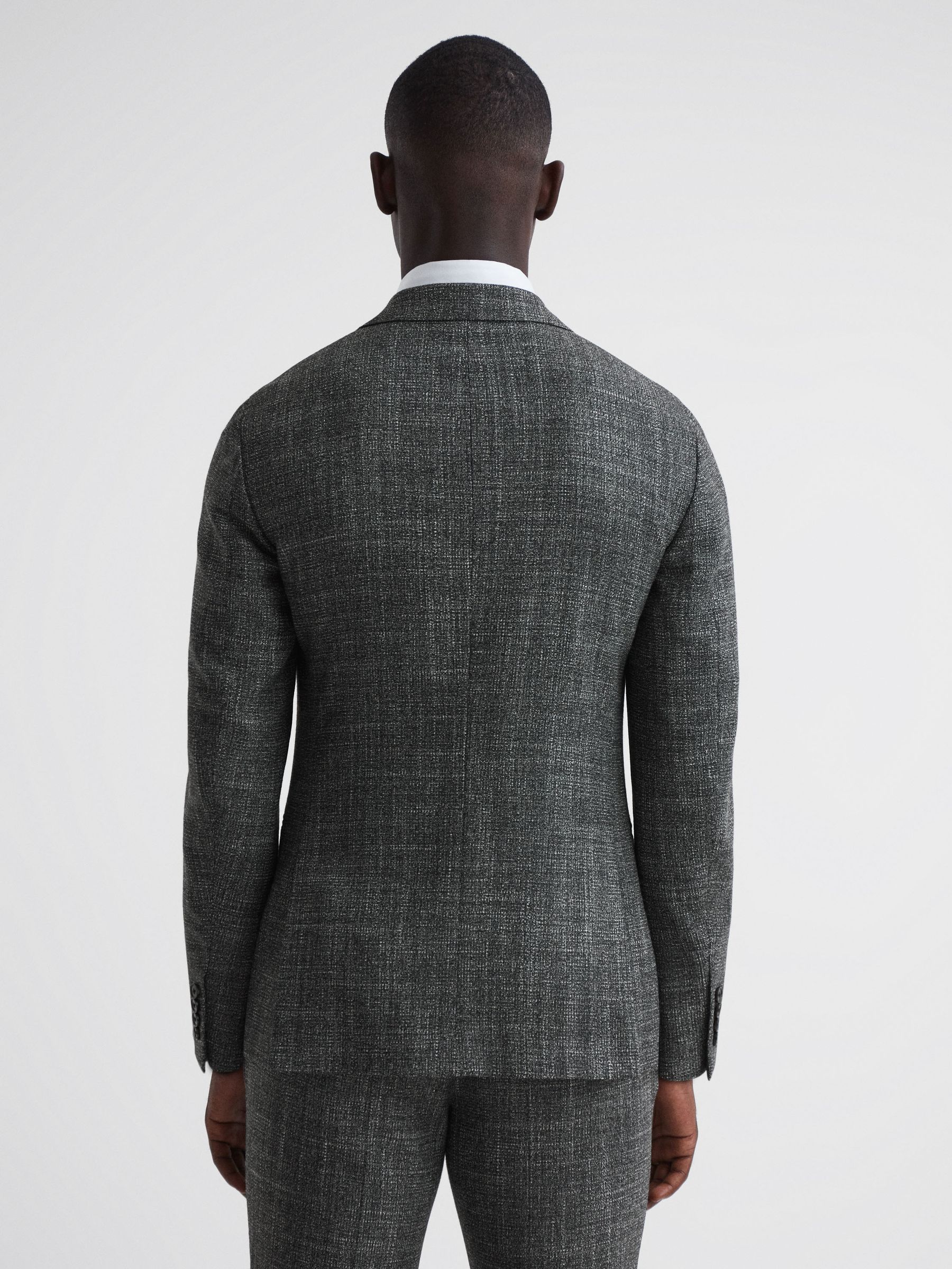 Slim Fit Wool Single Breasted Blazer in Charcoal - Image 5 of 7